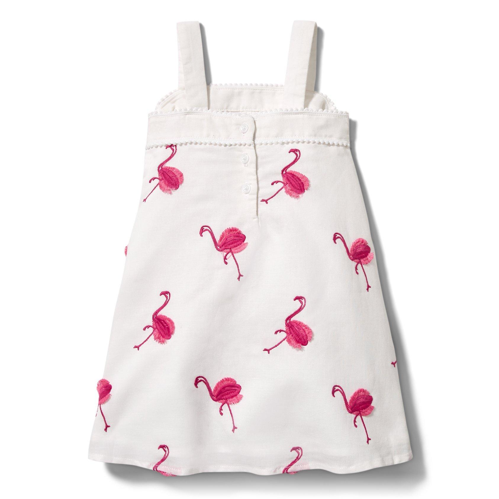 Girl White Flamingo Dress by Janie and Jack