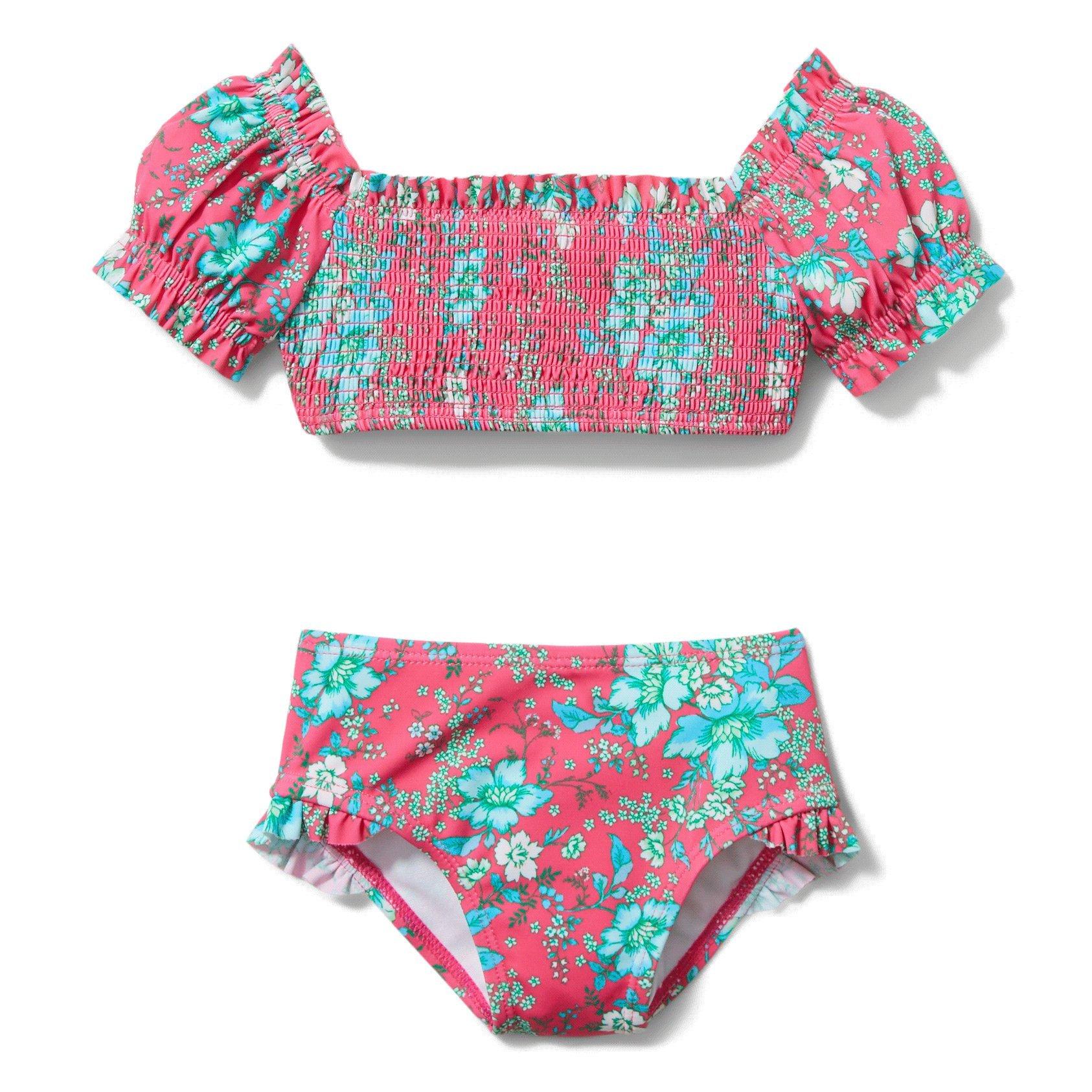 Floral Puff Sleeve 2-Piece Swimsuit image number 0