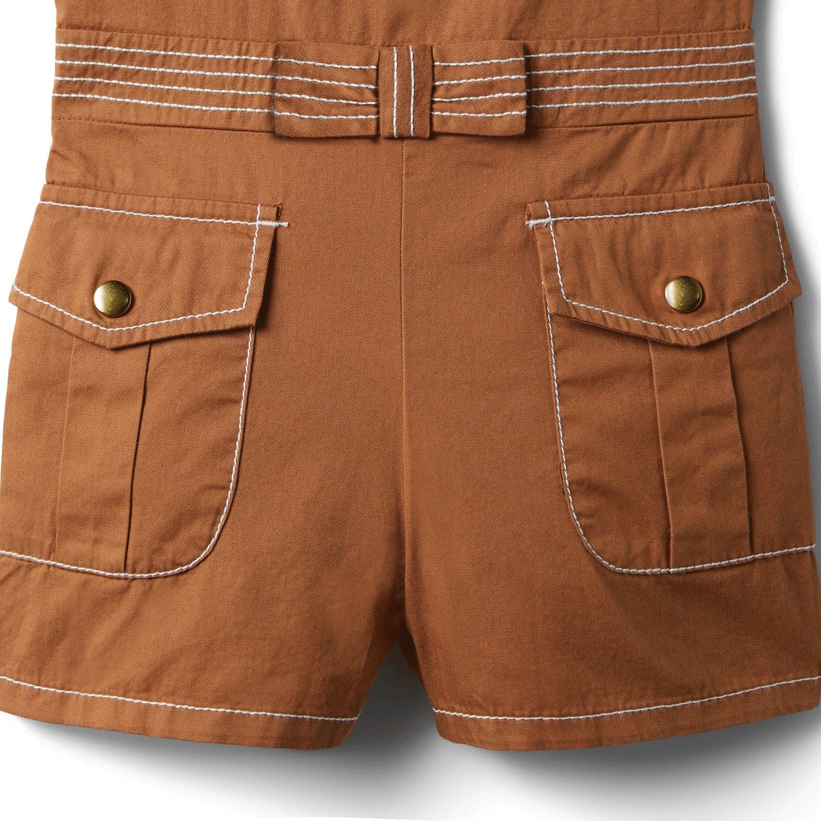 Twill Contrast Stitch Romper image number 2