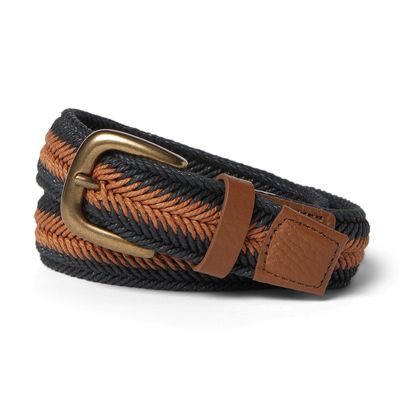 Woven Leather Trim Belt image number 0