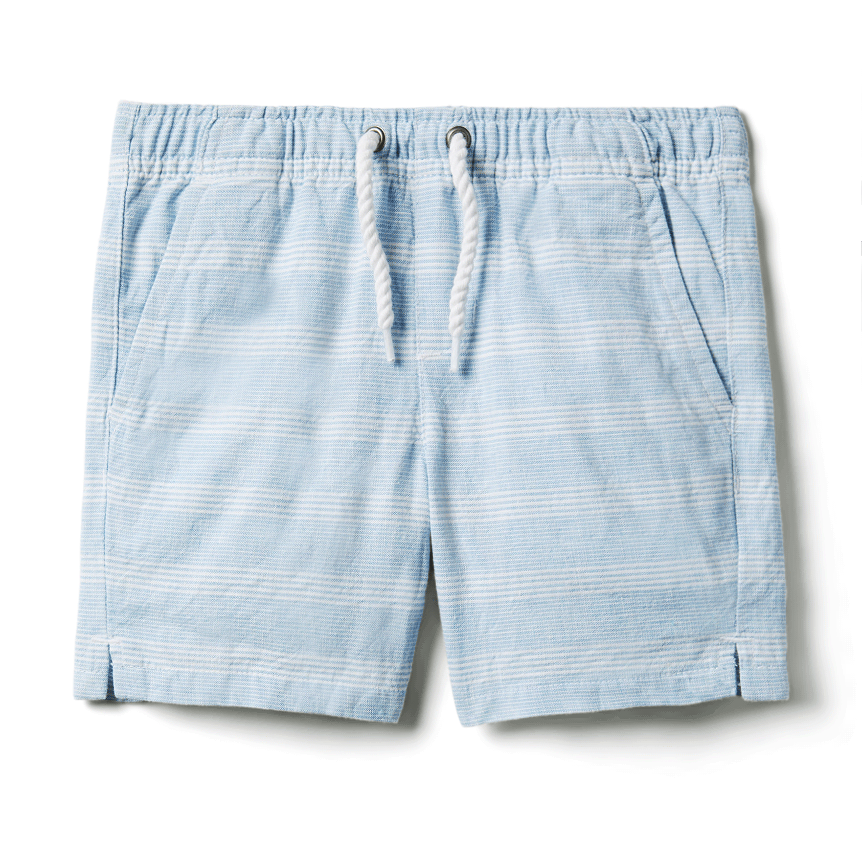 Striped Linen Pull-On Shorts 