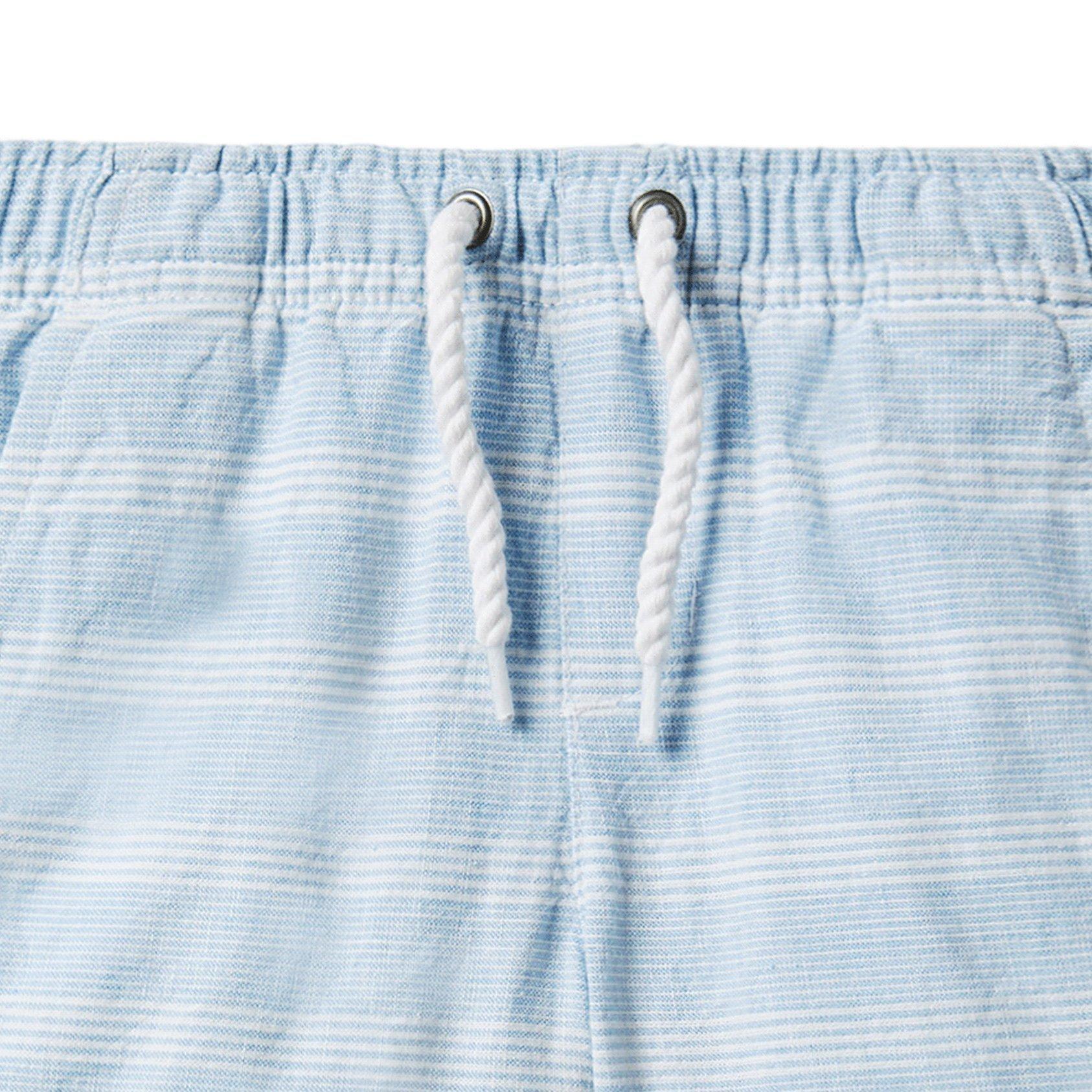 Striped Linen Pull-On Shorts  image number 3