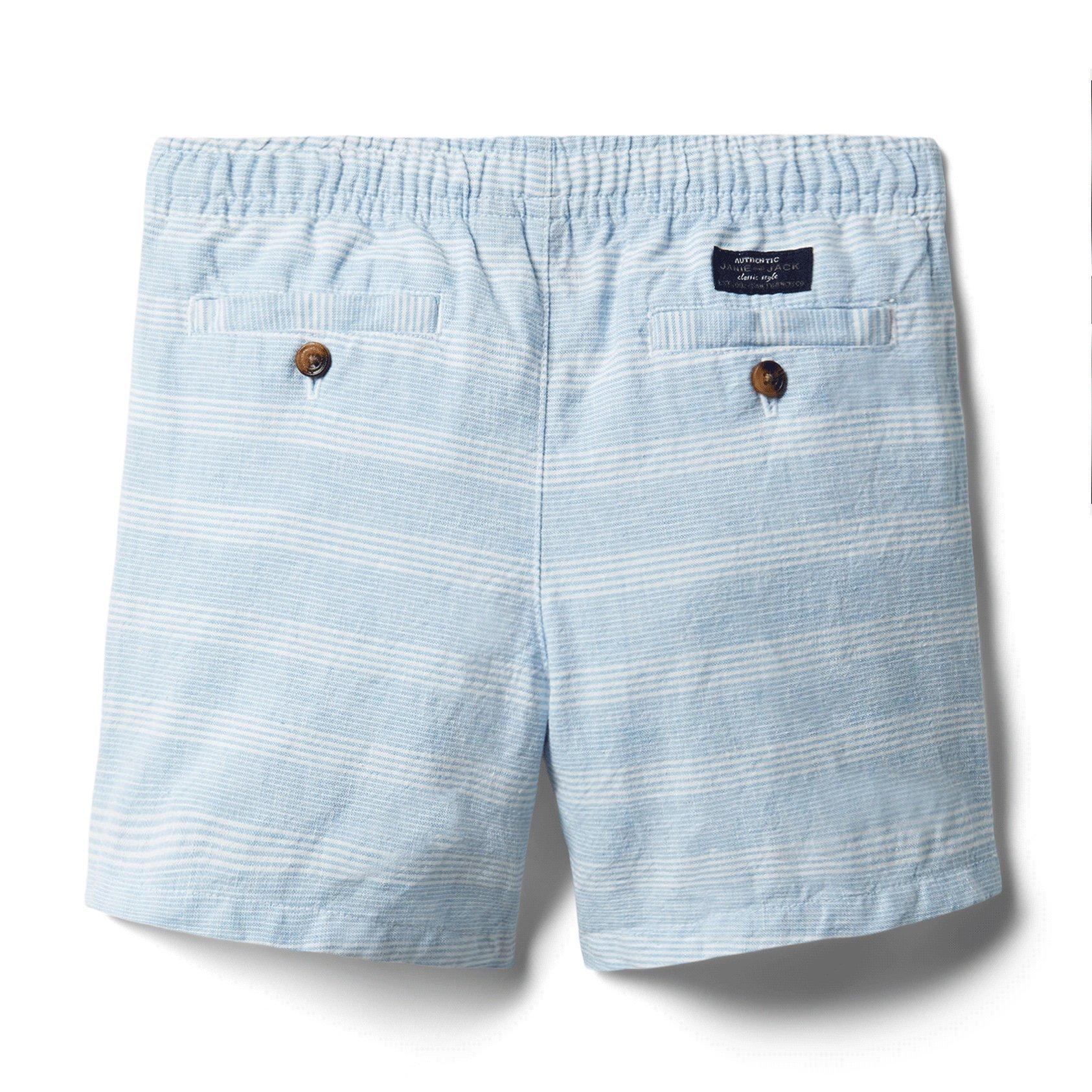 Striped Linen Pull-On Shorts  image number 2
