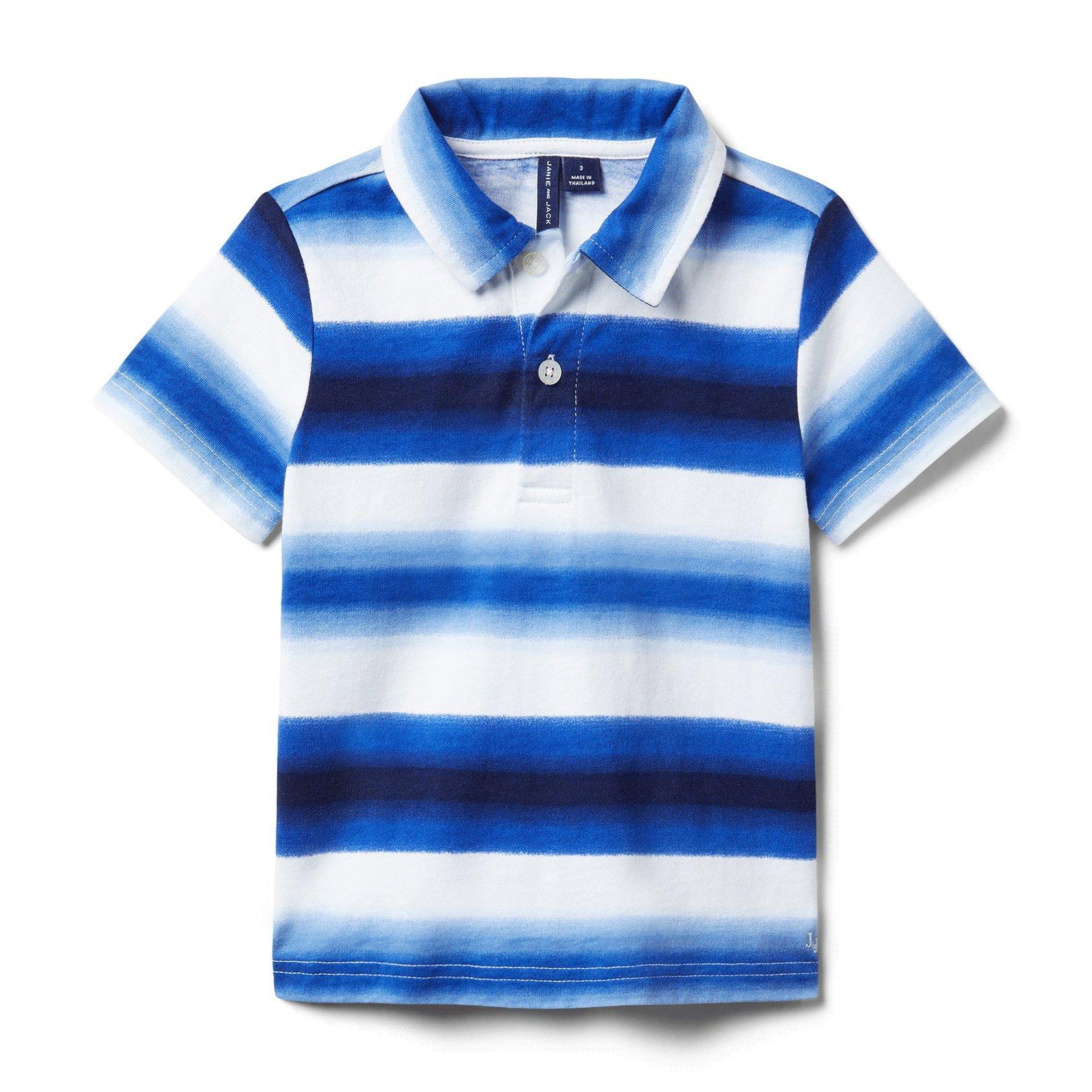 Ombre Striped Jersey Polo
