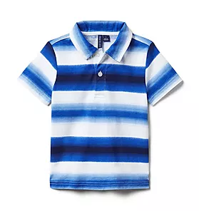 Ombre Striped Jersey Polo