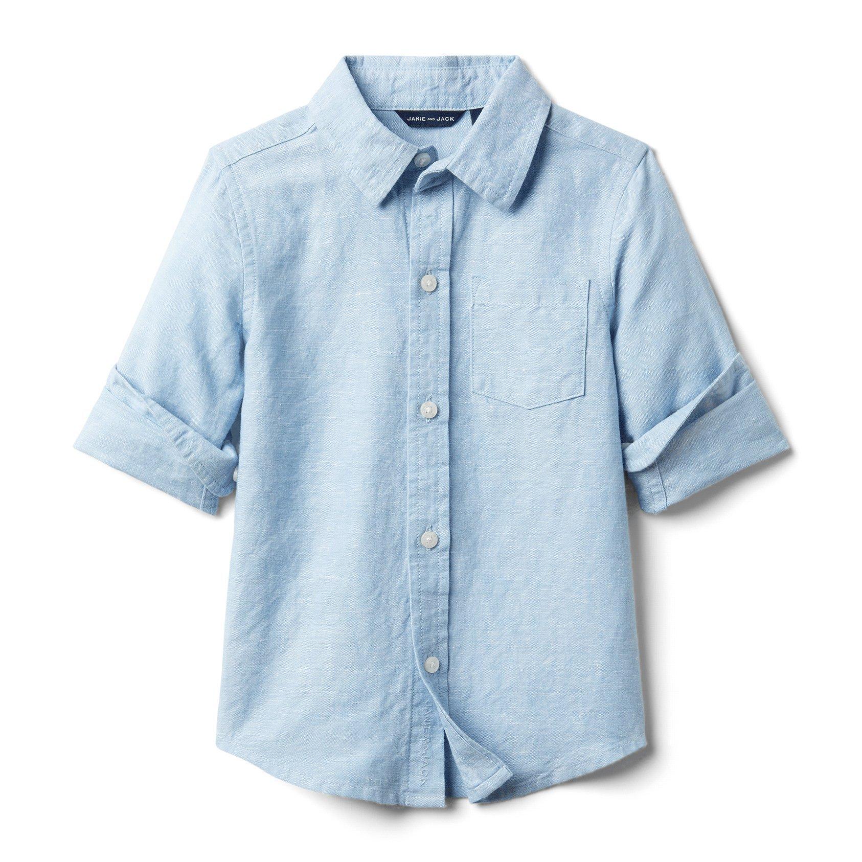 Linen Roll-Cuff Shirt 