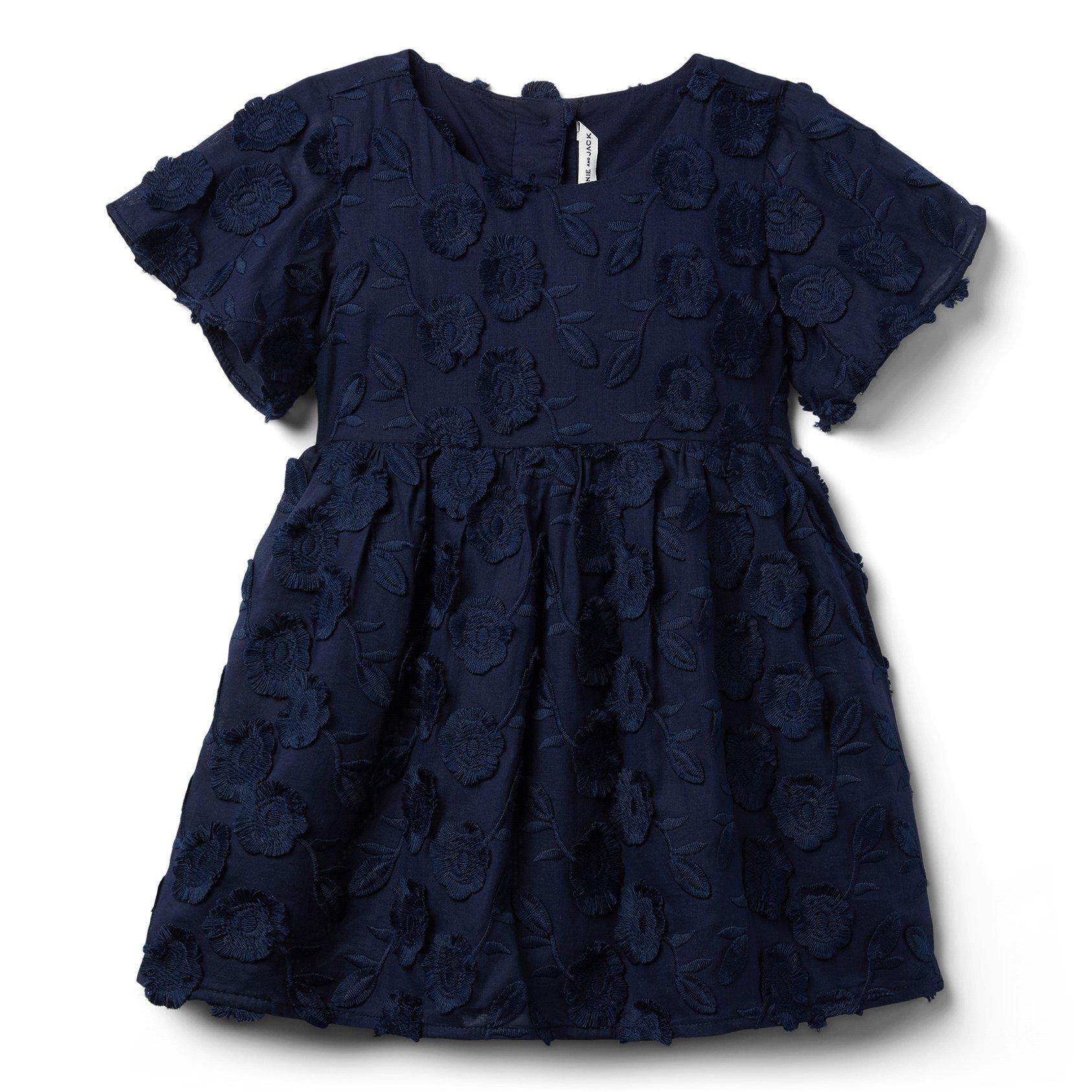 Clipped Fringe Floral Jacquard Dress image number 0