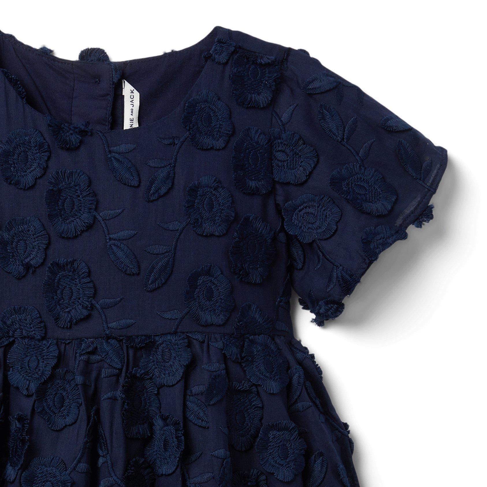 Clipped Fringe Floral Jacquard Dress image number 2