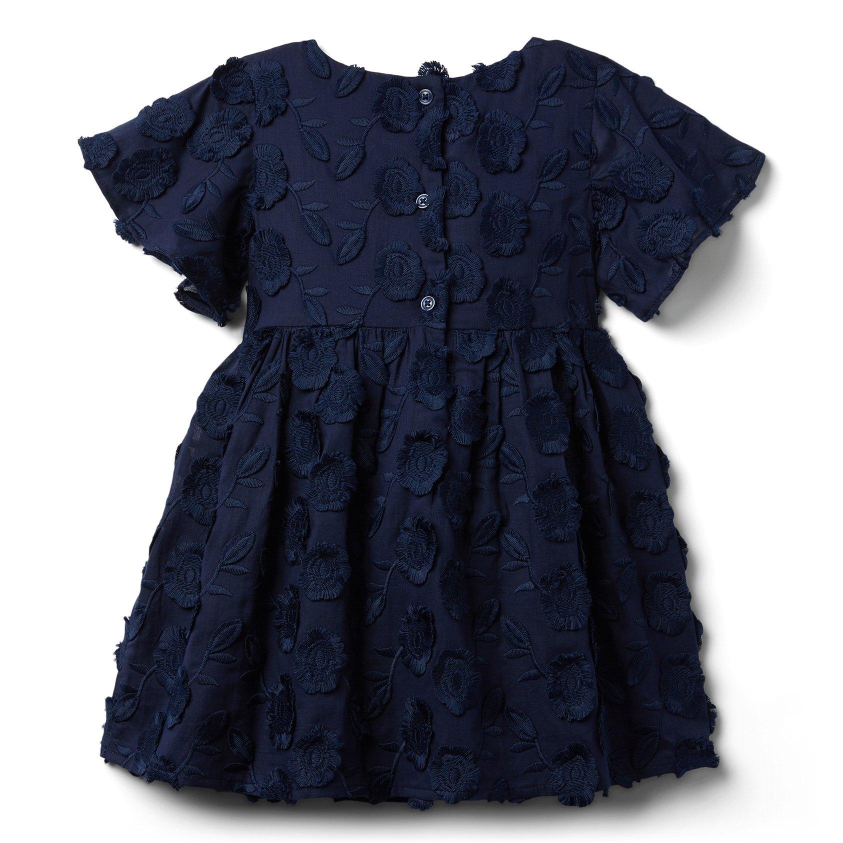 Clipped Fringe Floral Jacquard Dress image number 1