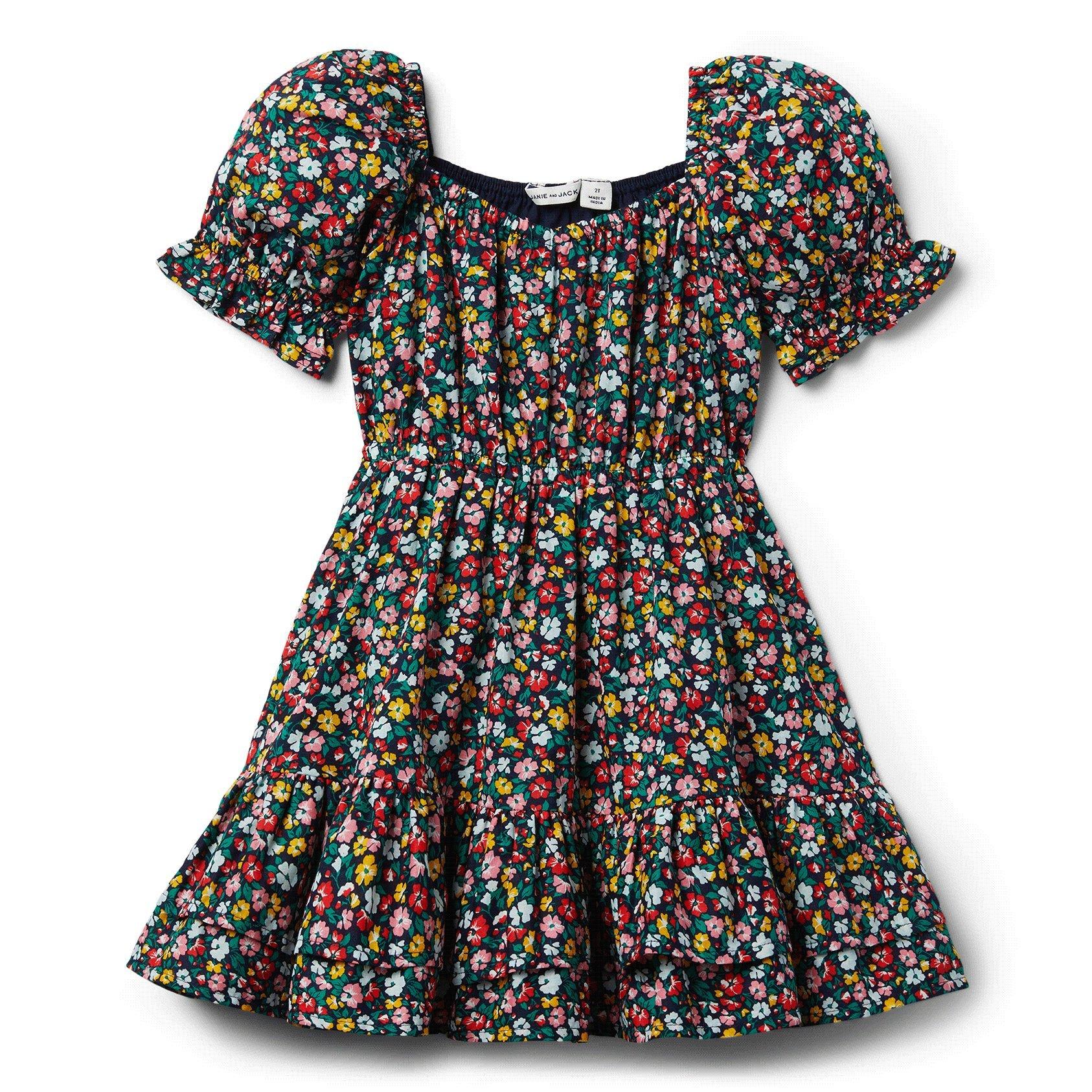 Floral Puff Sleeve Dress  image number 0