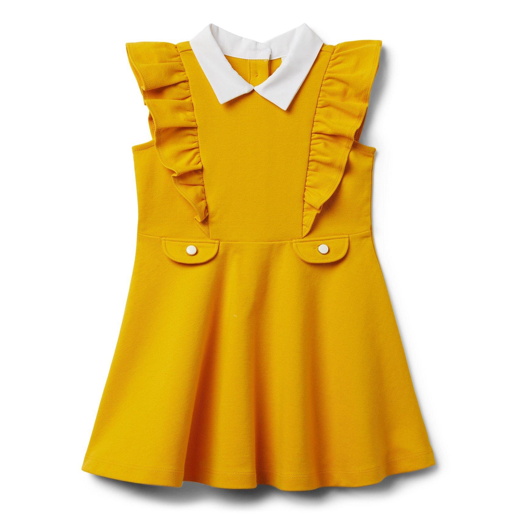 Collared Ruffle Ponte Dress