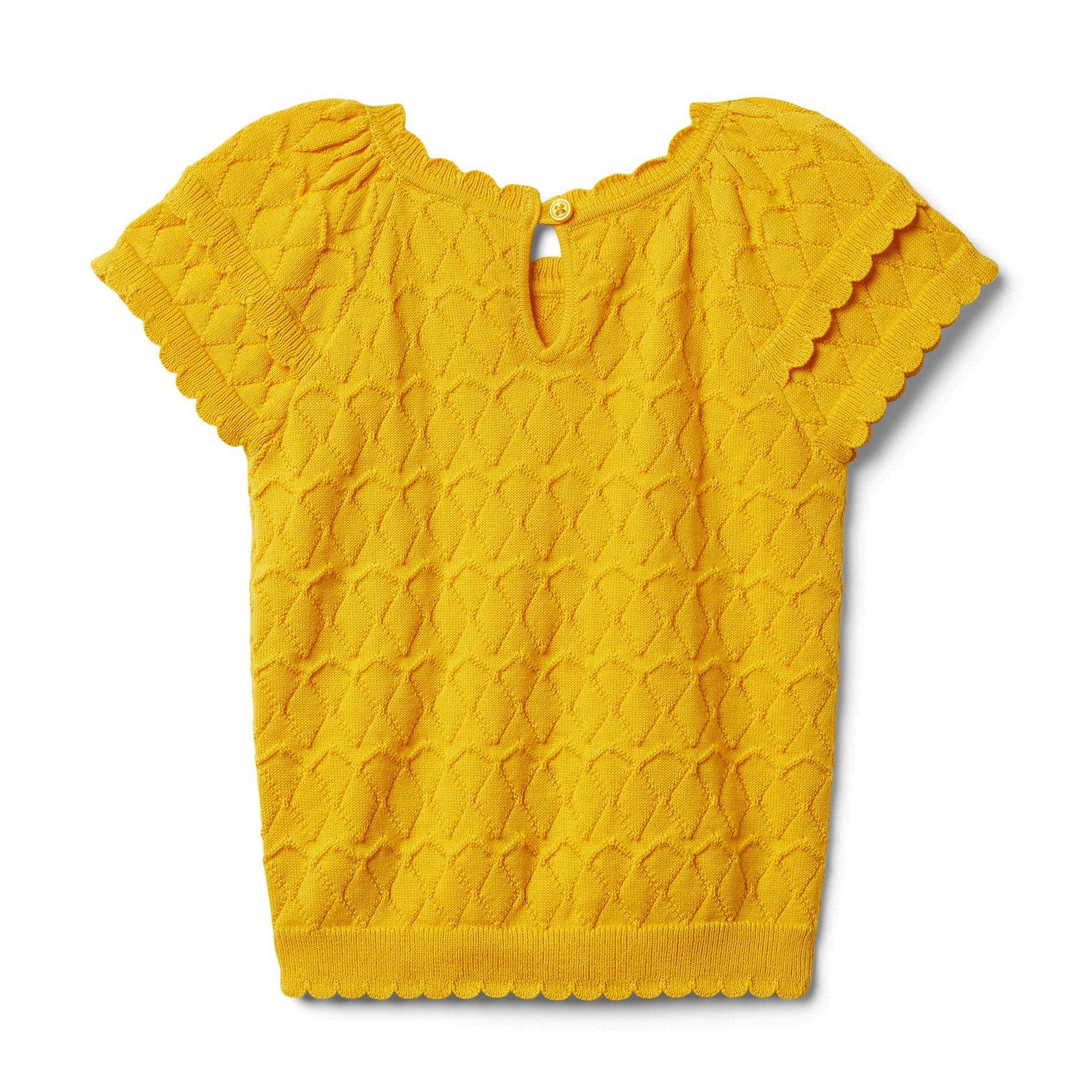 Textured Scallop Sleeve Sweater   image number 1
