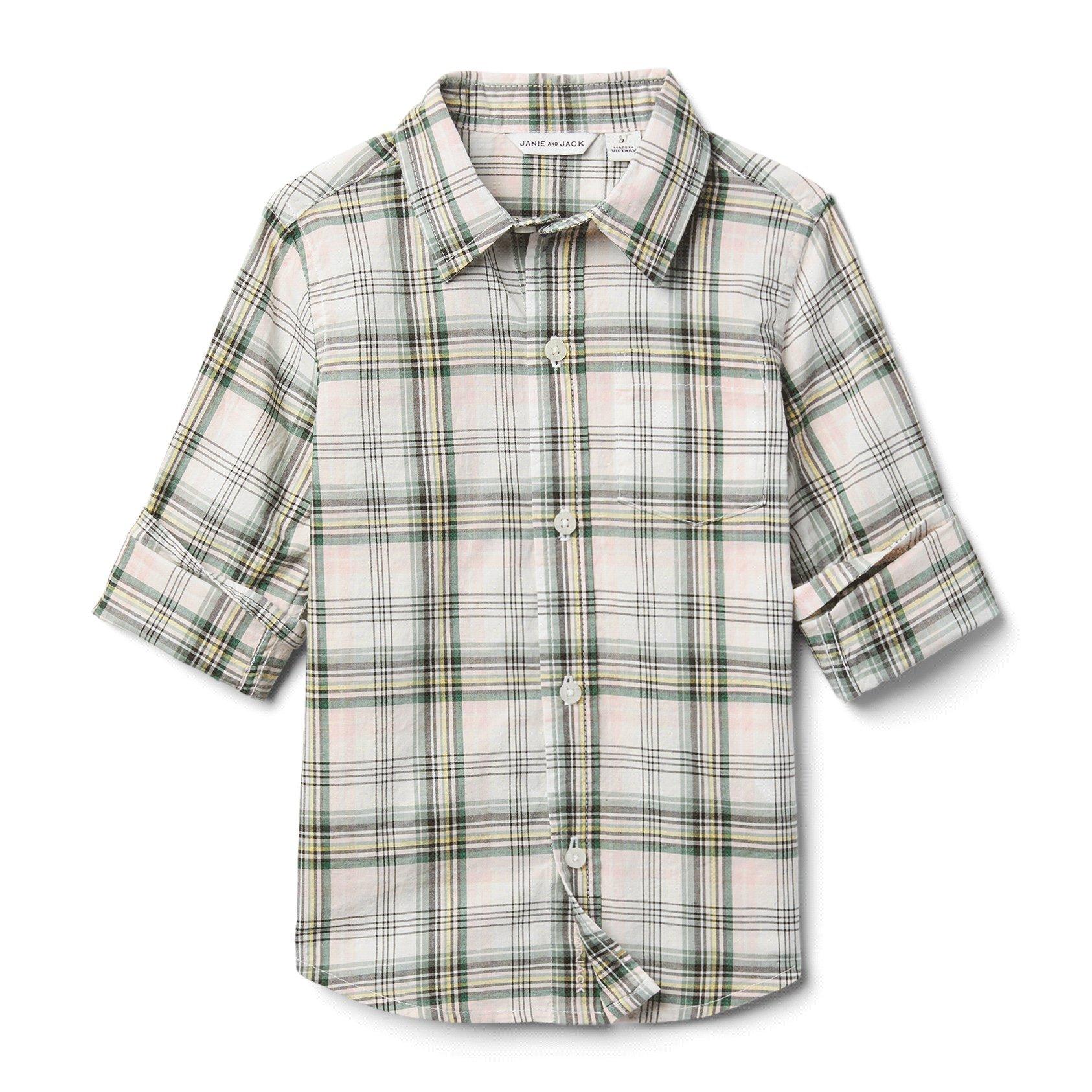 Madras Plaid Roll-Cuff Shirt  image number 0