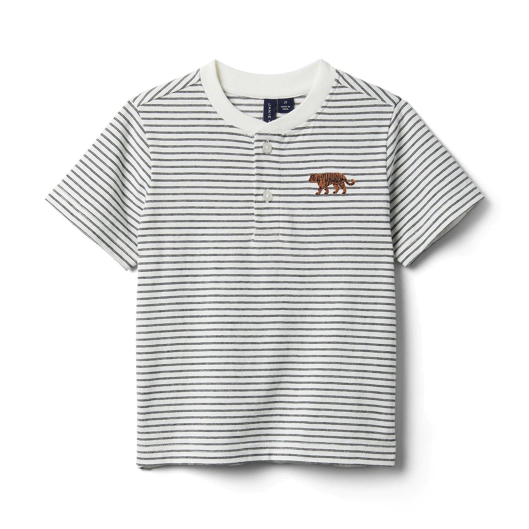 Striped Henley Tee image number 0