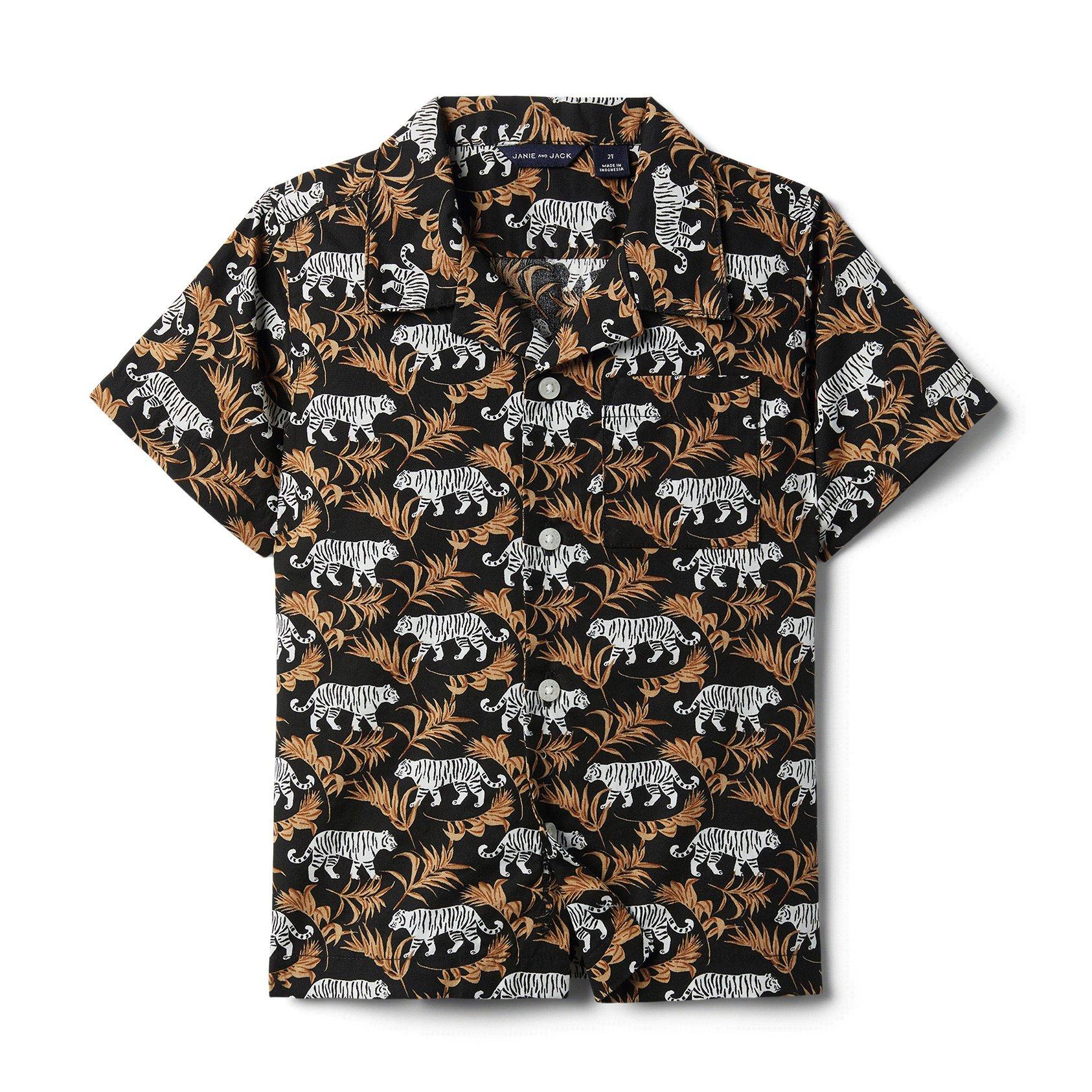 Boy JJ Black Tiger Jack Shirt Janie Tiger and by Print