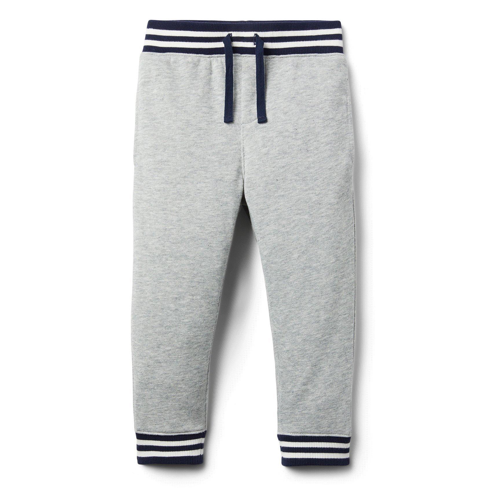 Boy Grey Heather Striped Jogger by Janie and Jack