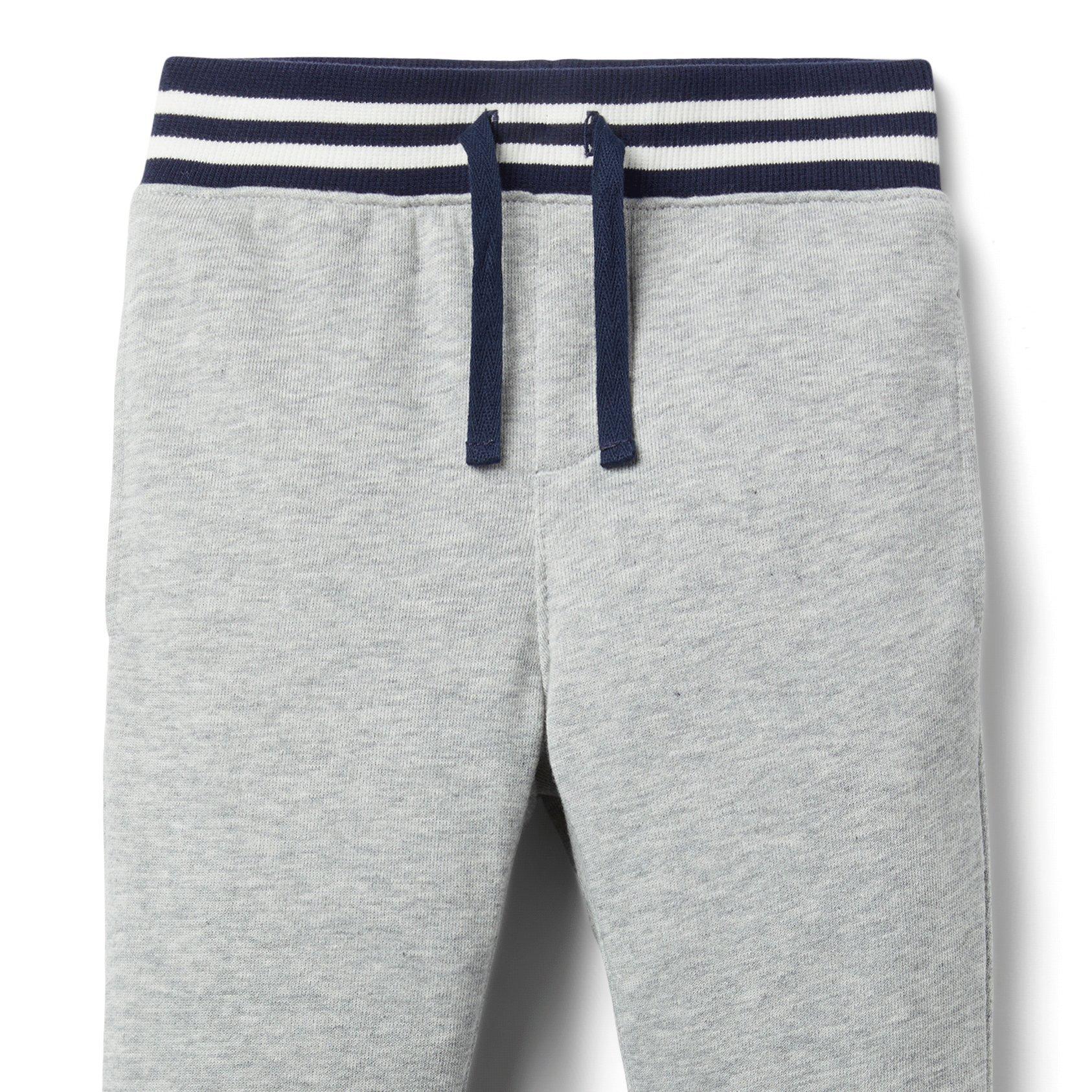 Boy Grey Heather Striped Jogger by Janie and Jack