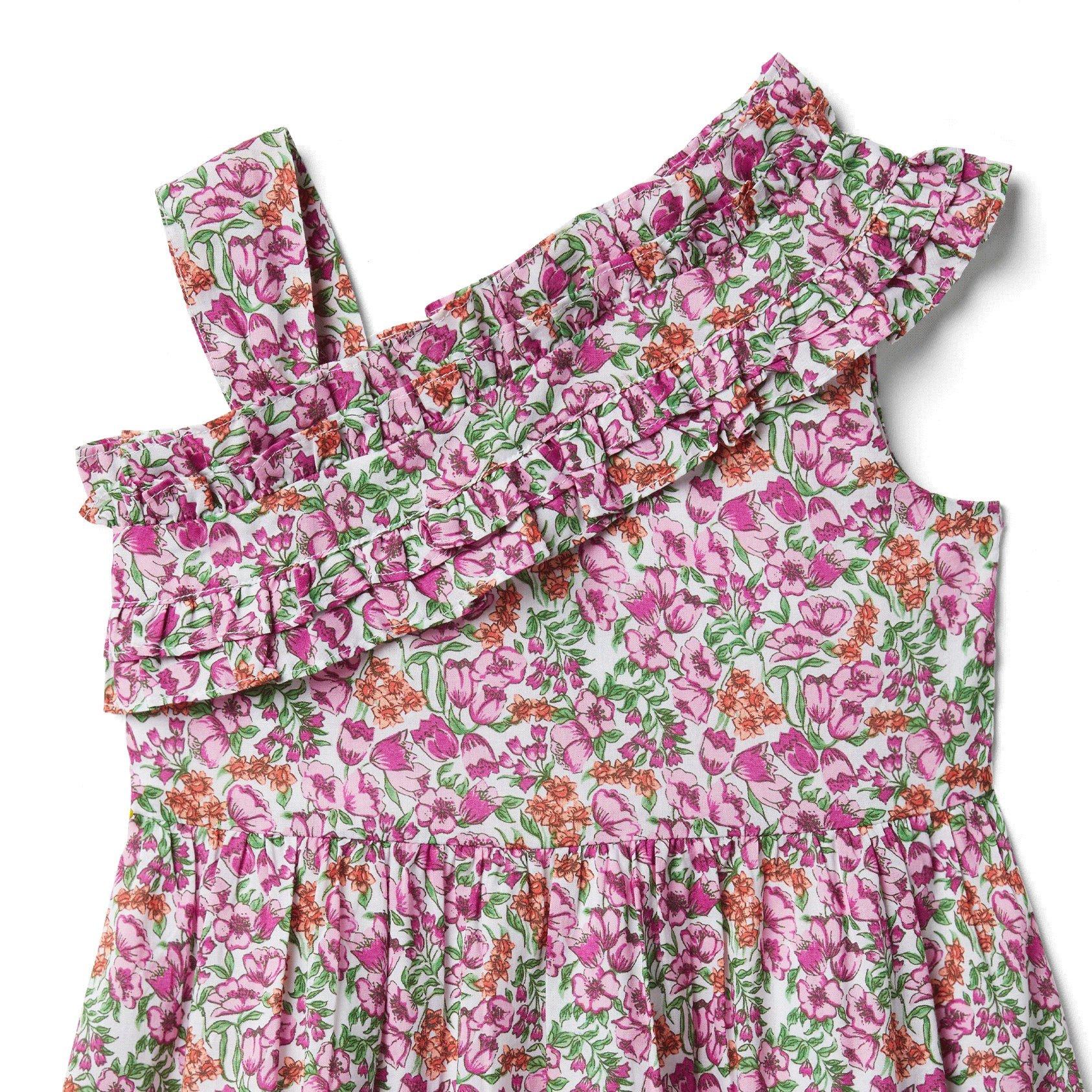 Ditsy Floral Ruffle Cold Shoulder Dress  image number 1