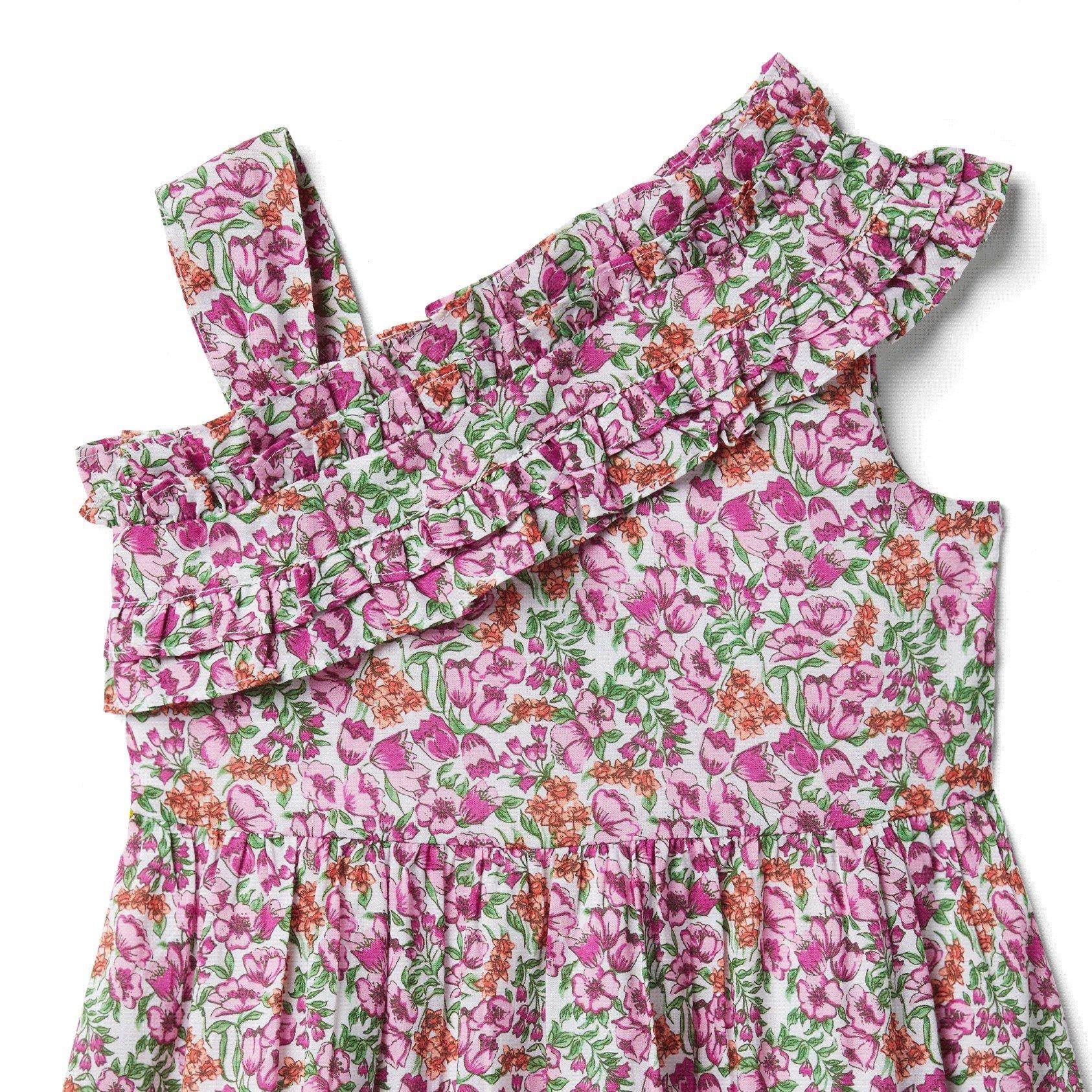 Gymboree Girls Floral Cold Shoulder Dress 6-12M