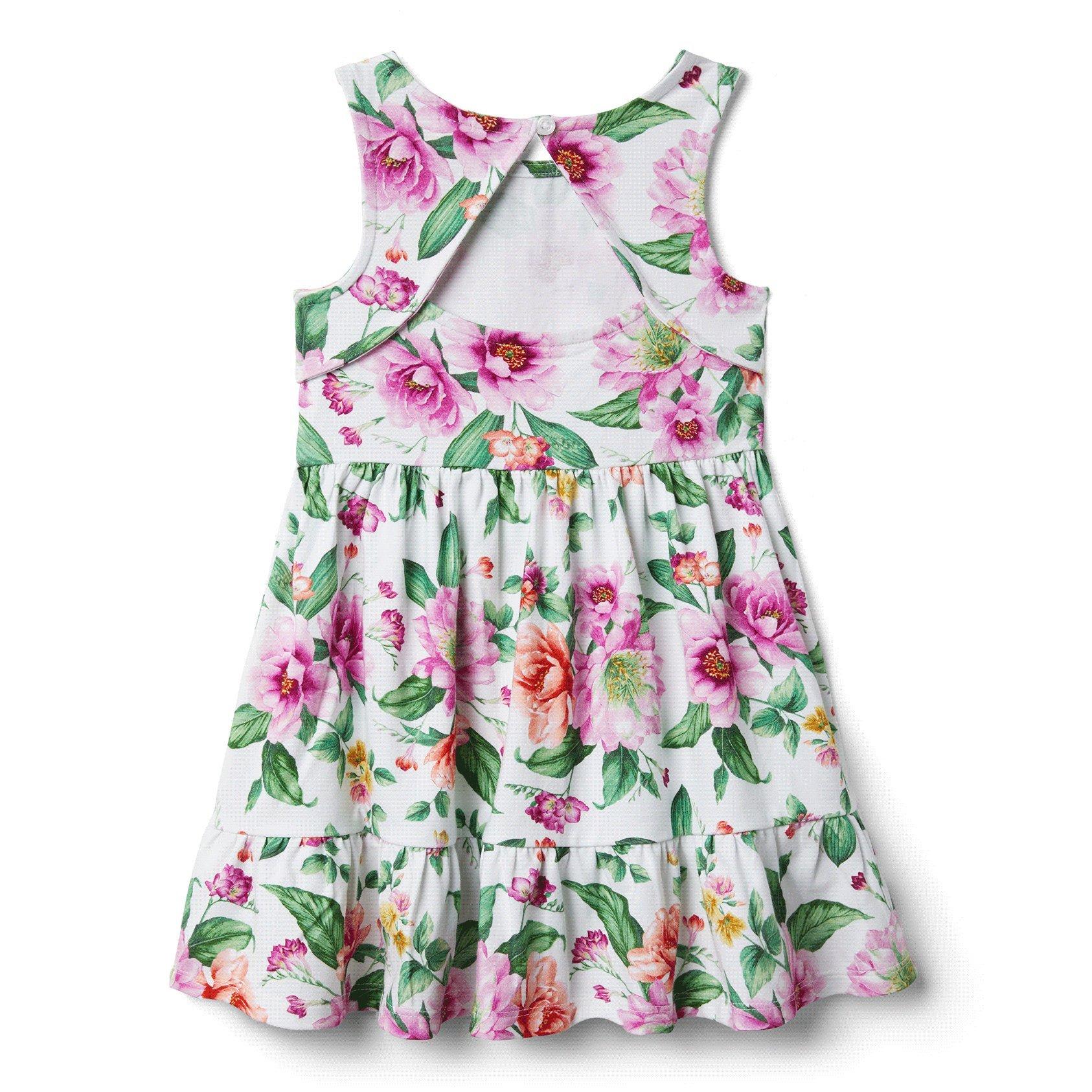 Collections White Dahlia Print Dahlia Open Back Dress by Janie and Jack
