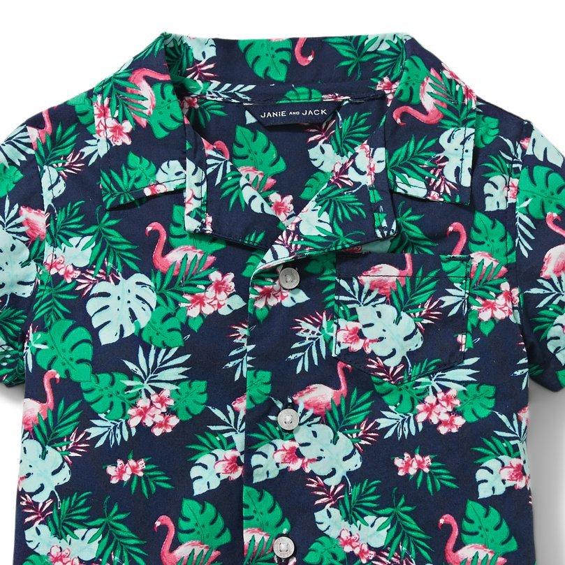 Baby Flamingo Polo Romper image number 2