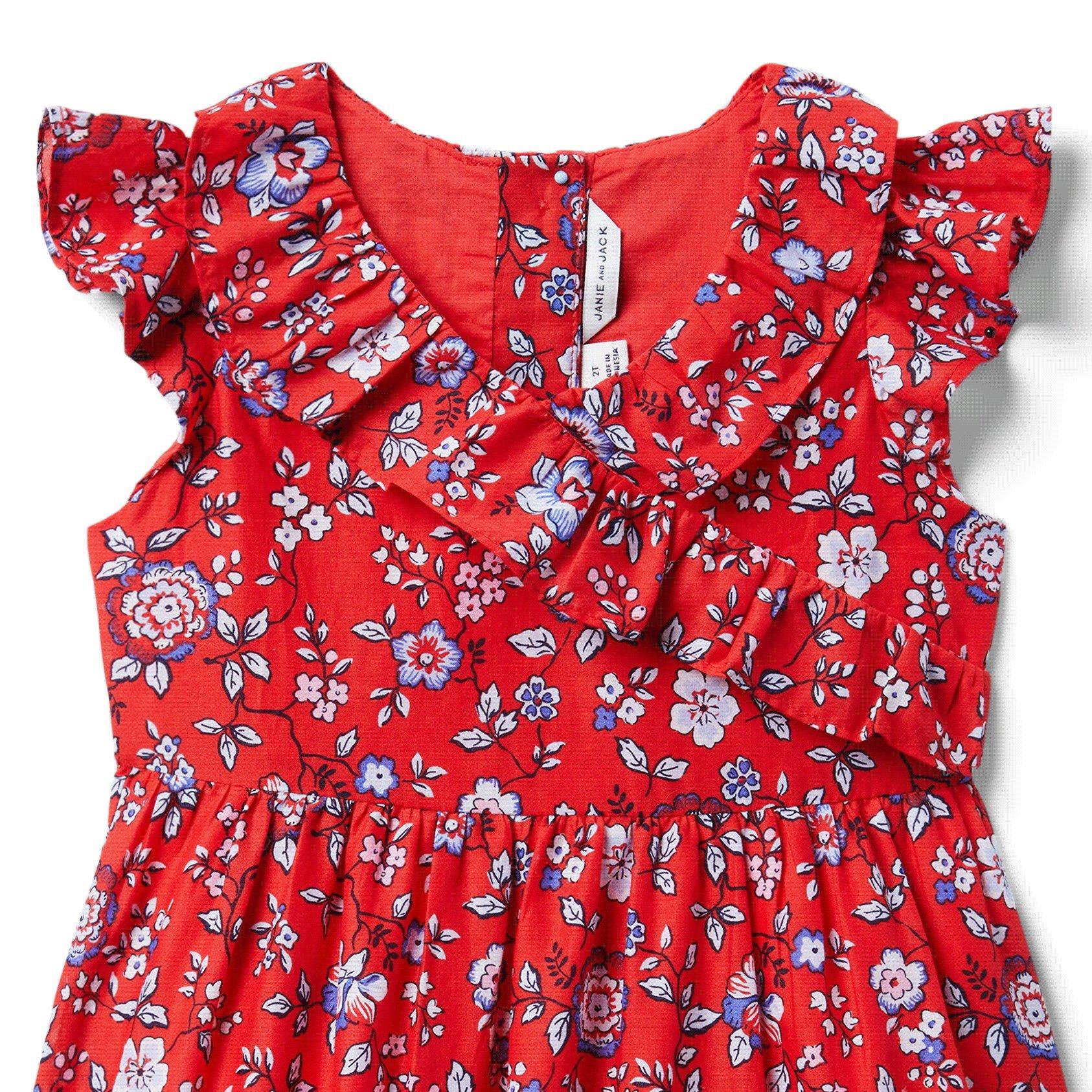 Floral Ruffle Trim Dress image number 1