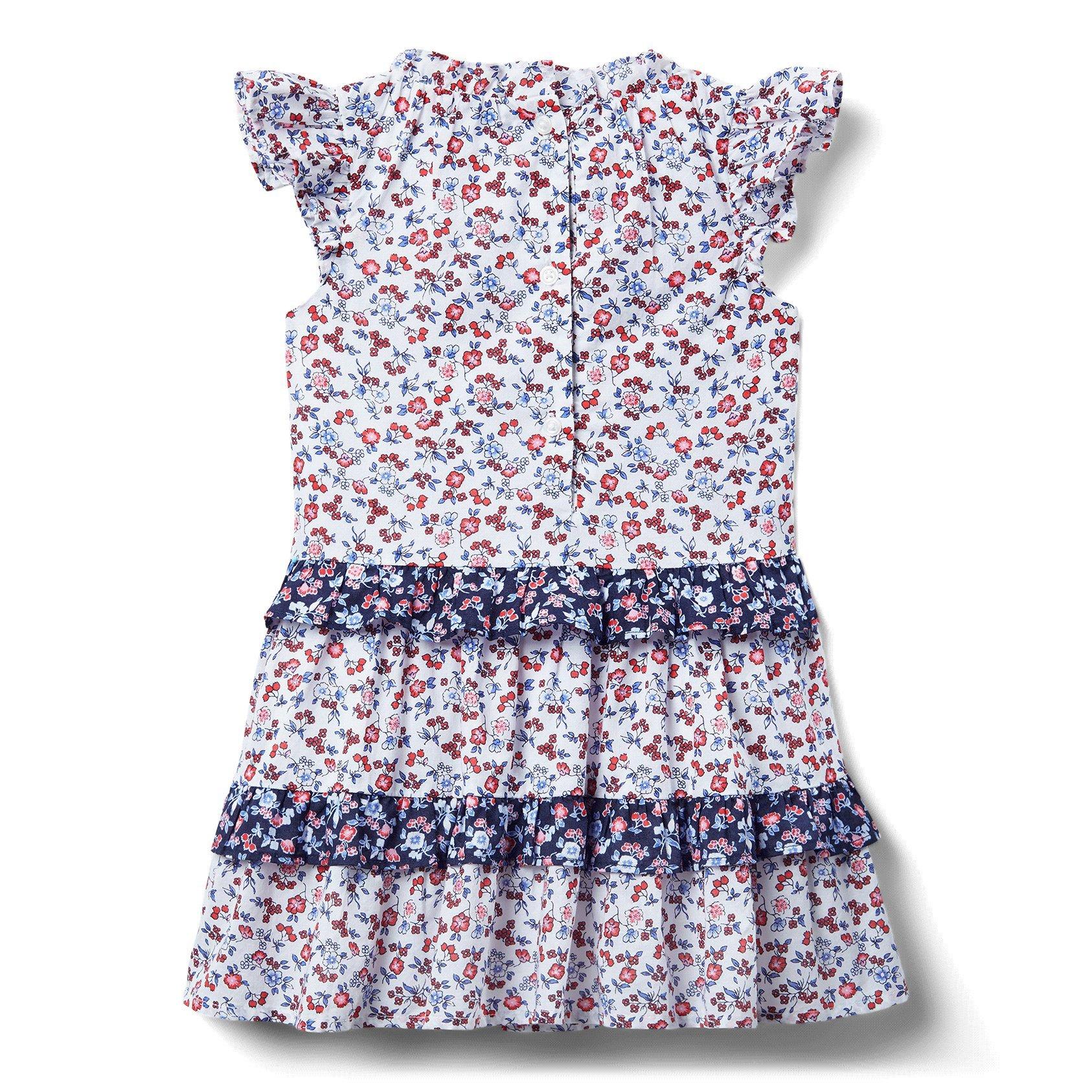 Ditsy Floral Colorblocked Ruffle Dress image number 2