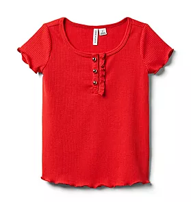 Janie and Jack Ribbed Button Top