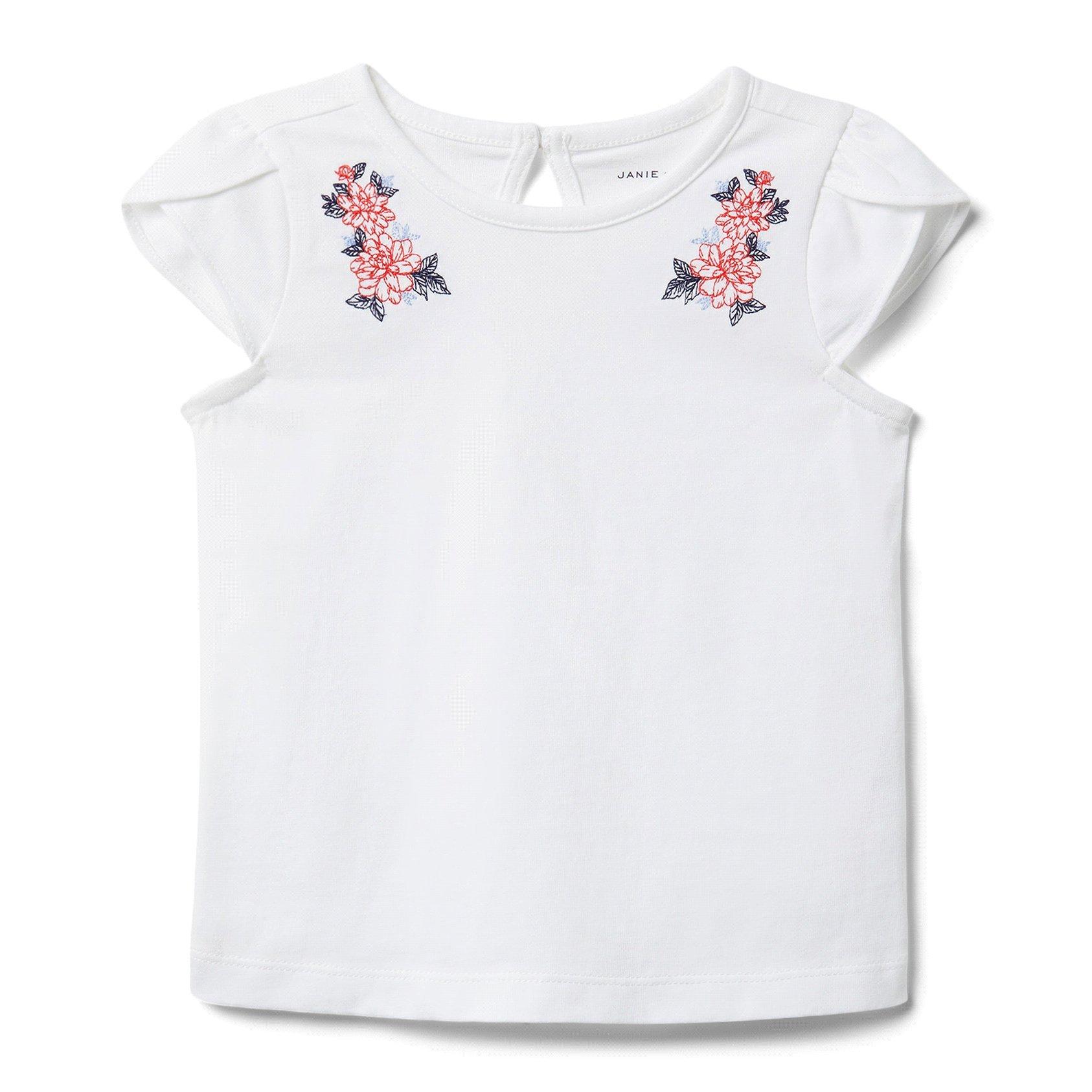 Embroidered Tulip Sleeve Top  image number 0