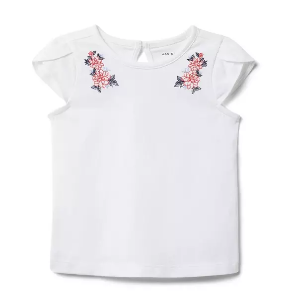 Embroidered Tulip Sleeve Top 