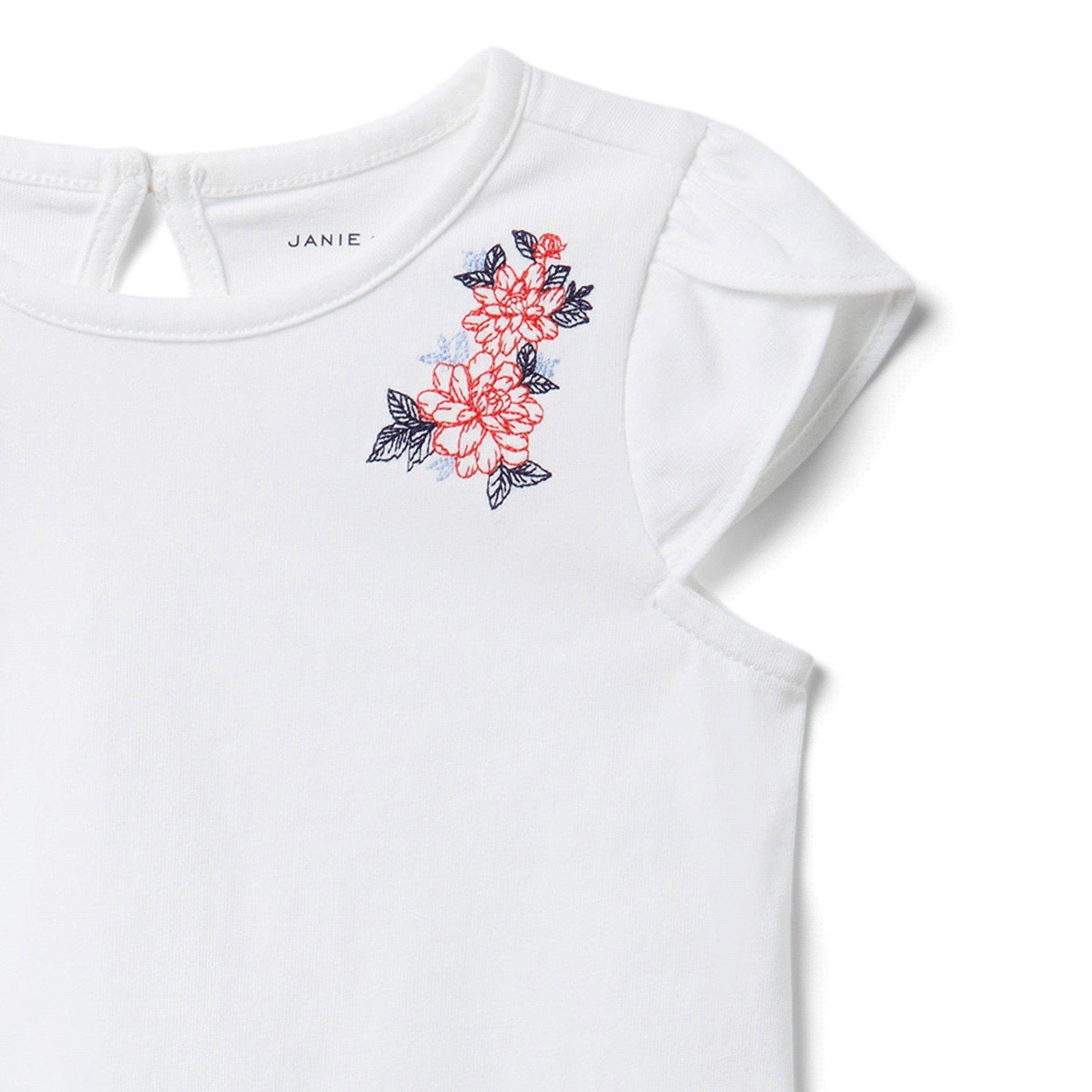 Embroidered Tulip Sleeve Top  image number 1