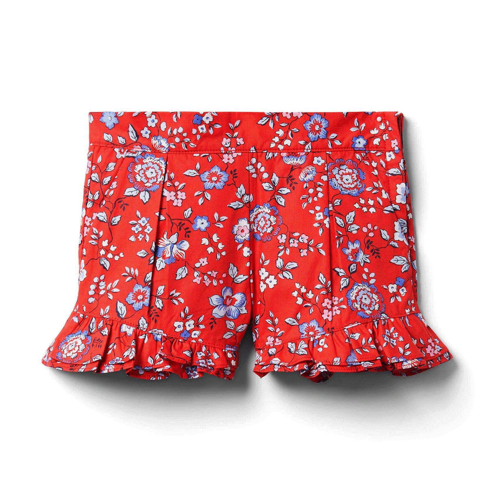 Floral Ruffle Hem Short  image number 0