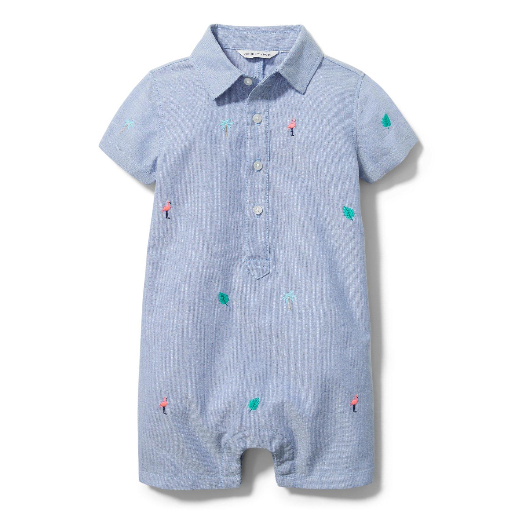 Baby Embroidered Romper  image number 0