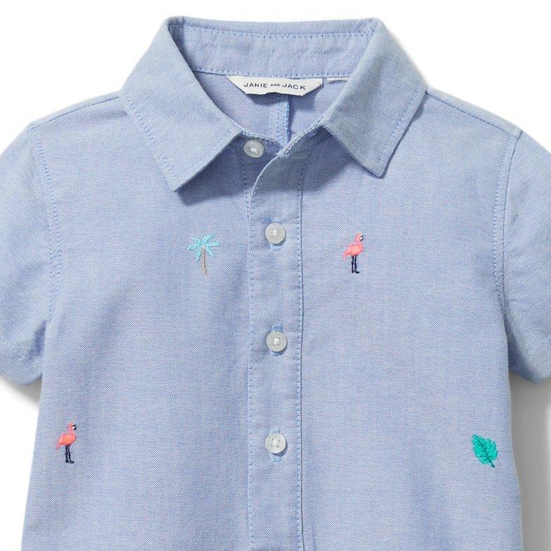Baby Embroidered Romper  image number 1