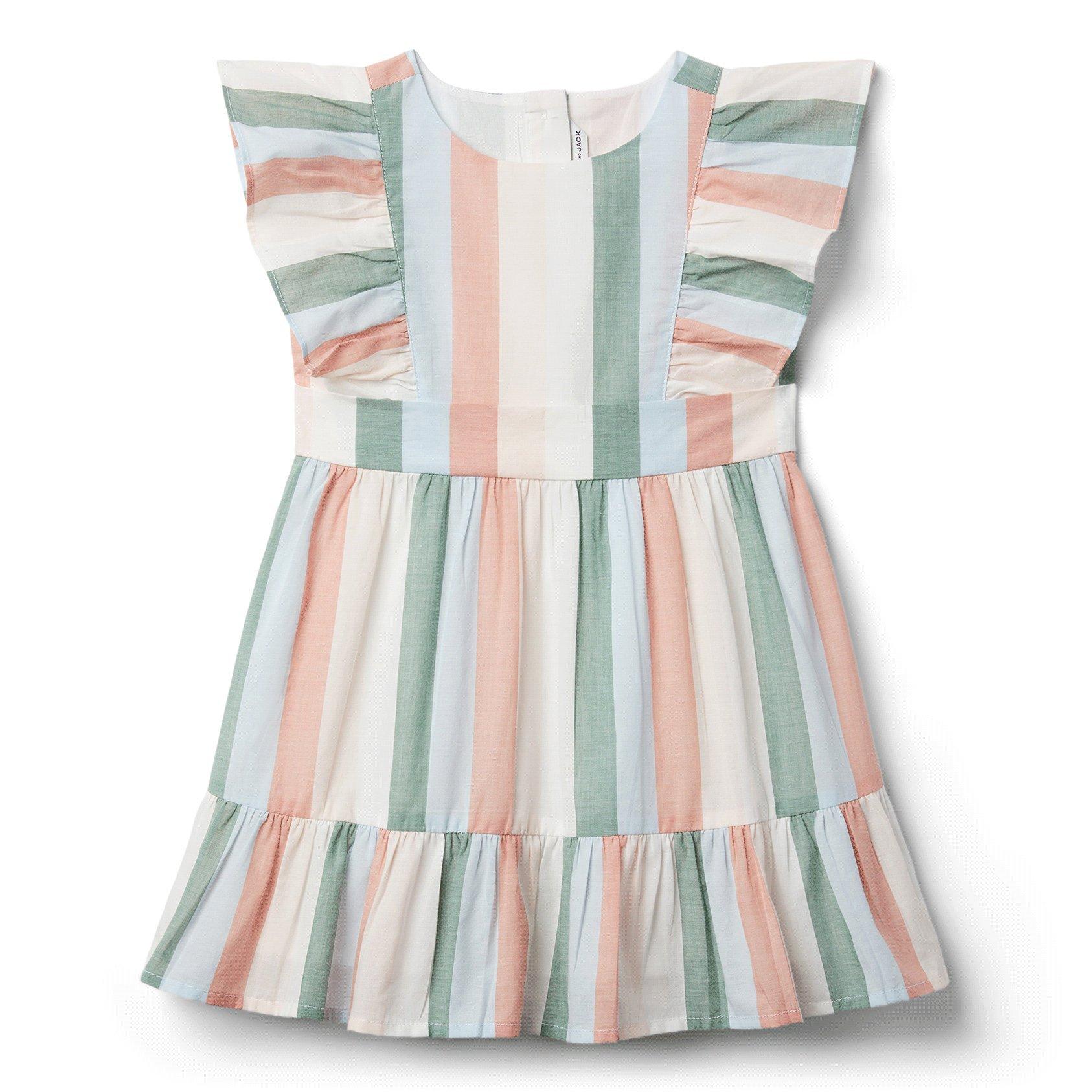 Striped Ruffle Trim Dress image number 0
