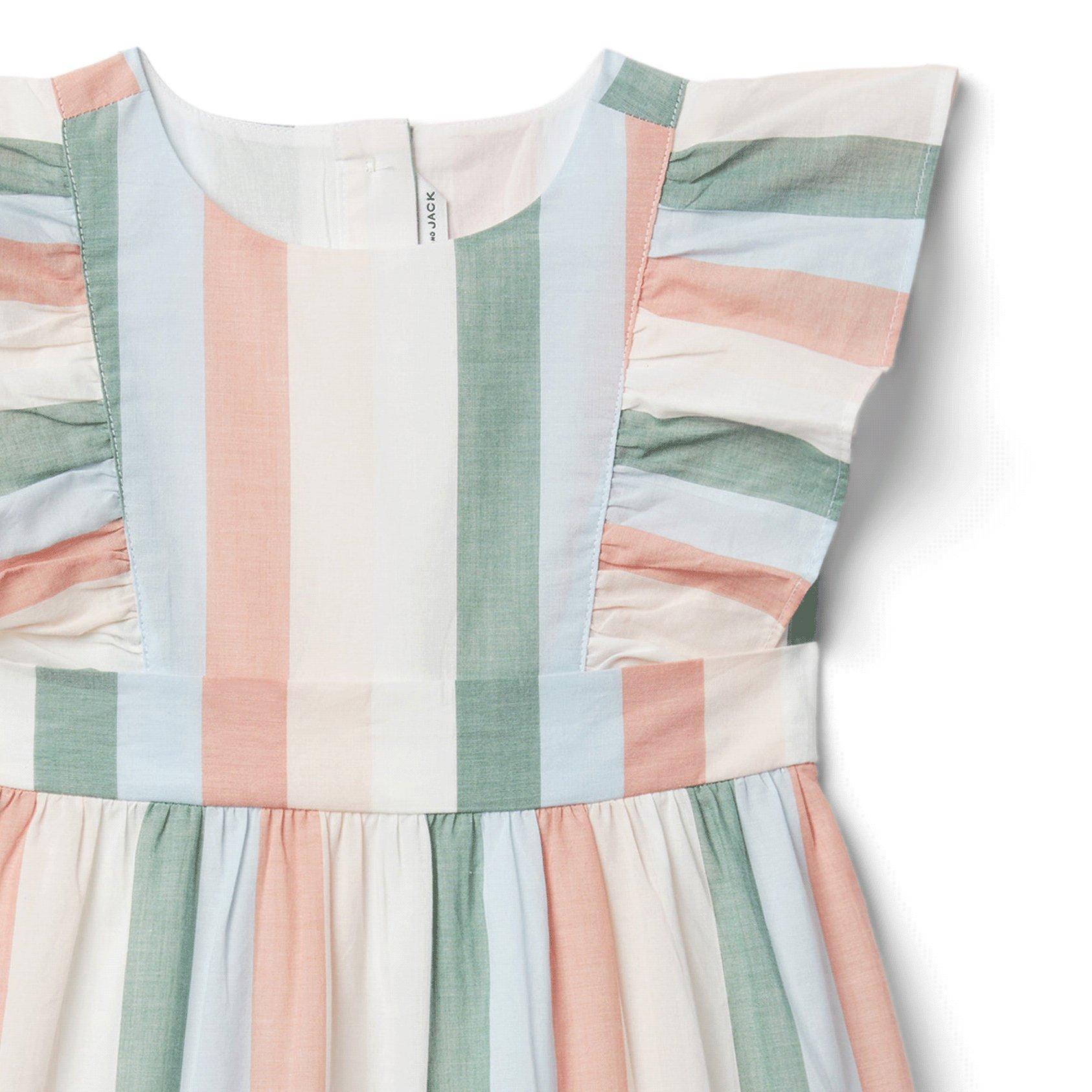 Striped Ruffle Trim Dress image number 1
