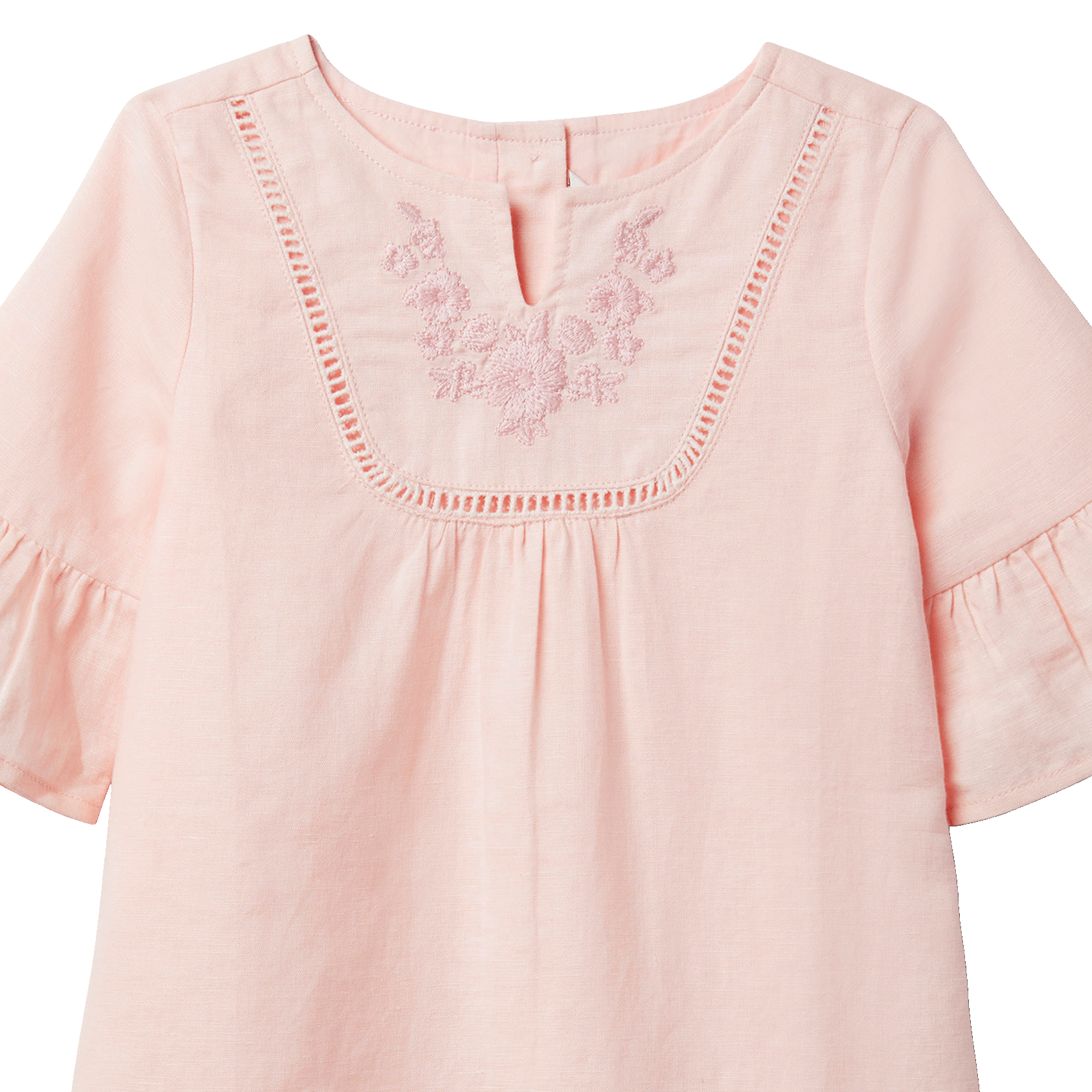 Embroidered Ruffle Sleeve Dress image number 1