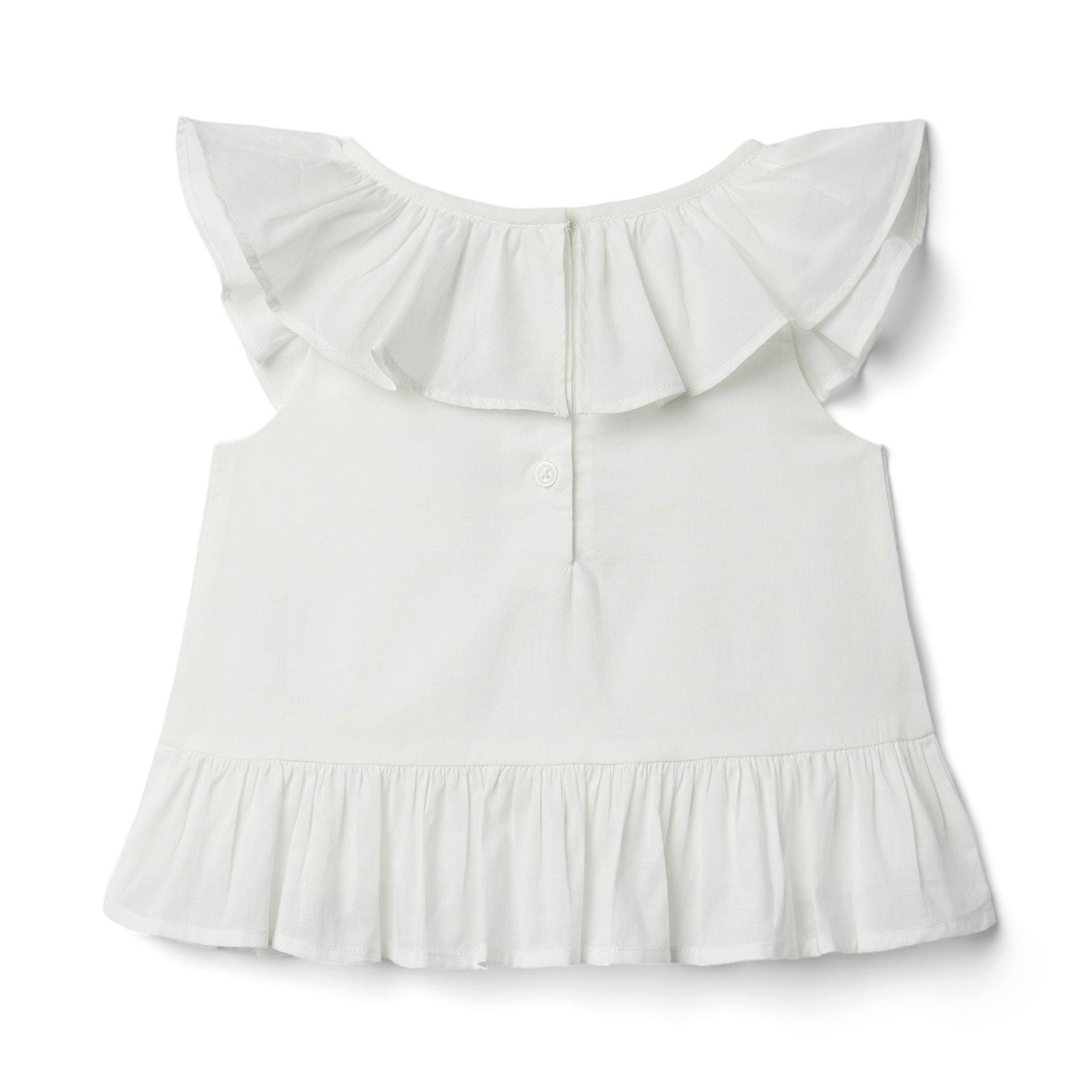 Embroidered Ruffle Top  image number 2