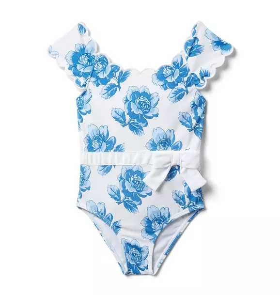 Floral Scalloped Swimsuit