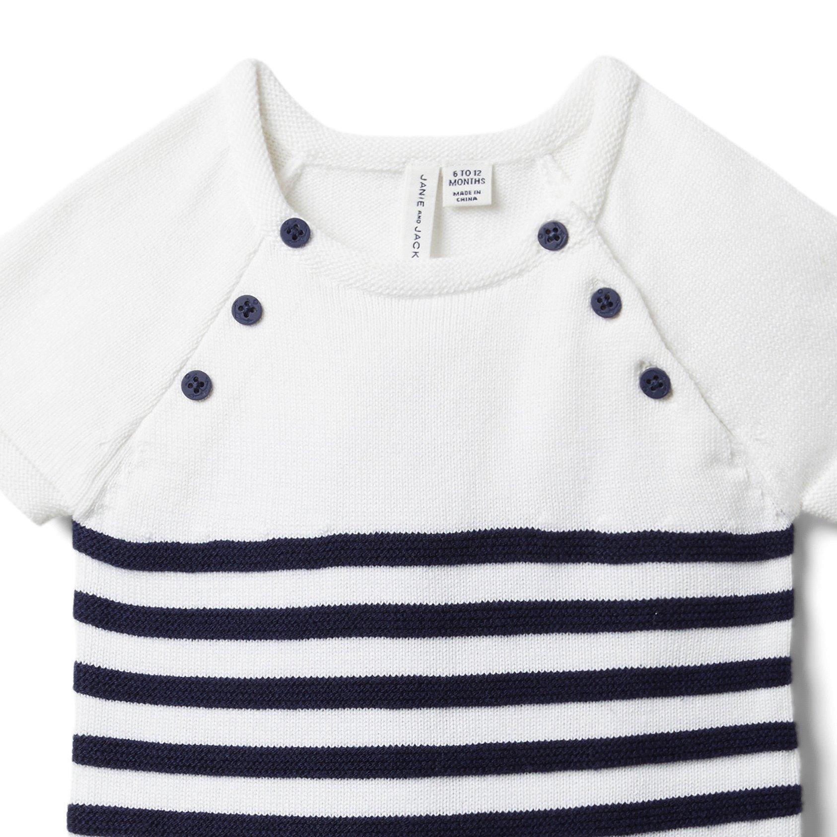 Baby Striped Sweater Romper  image number 1