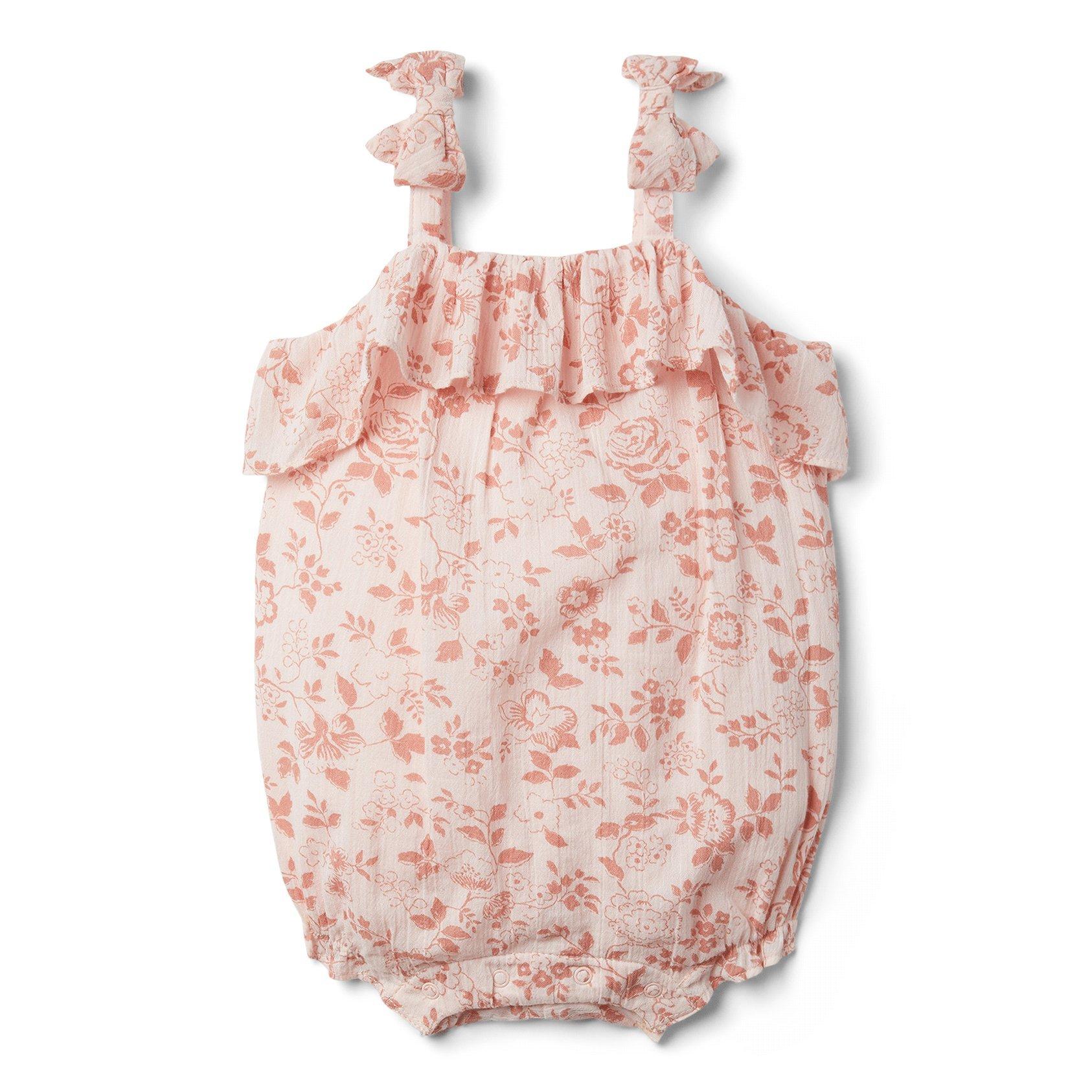 Baby Floral Bow Strap Romper image number 0