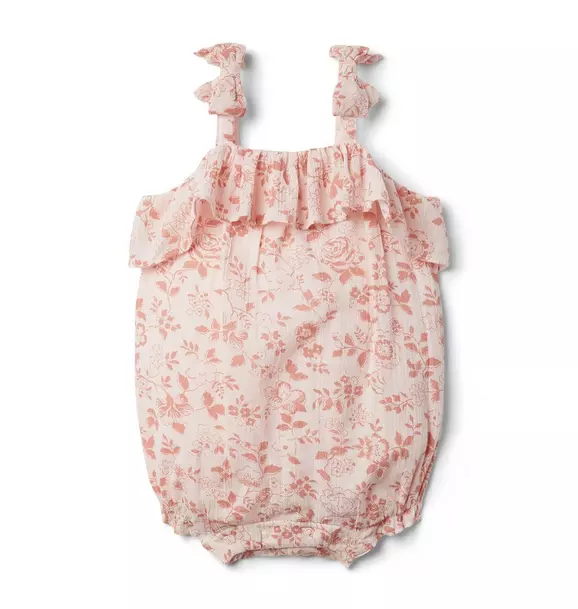 Baby Floral Bow Strap Romper