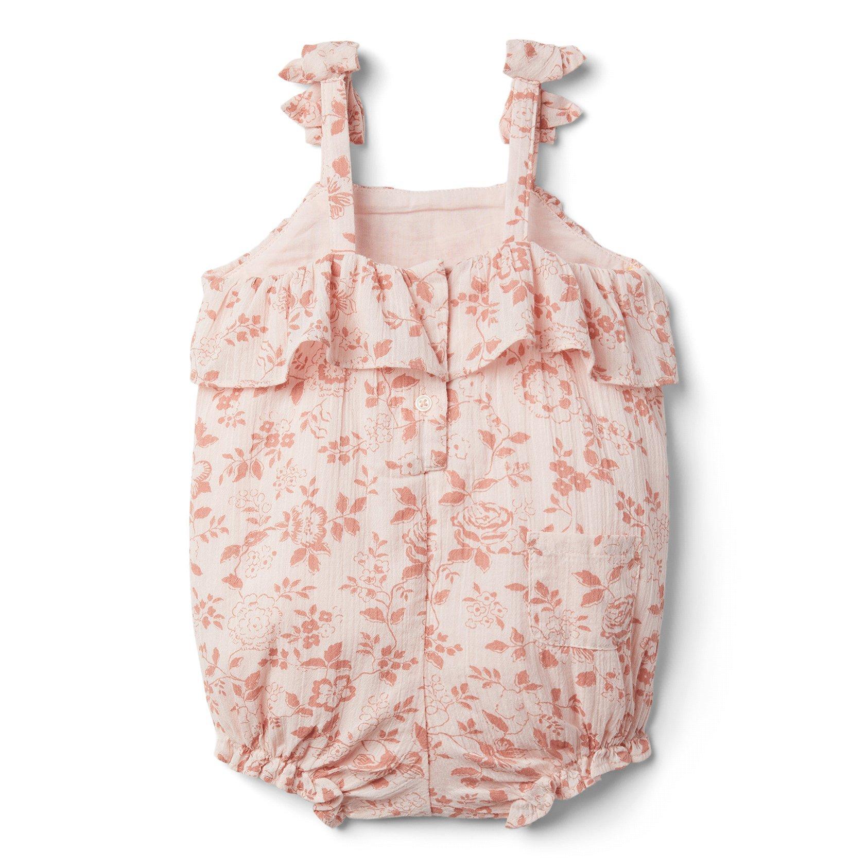 Baby Floral Bow Strap Romper image number 3