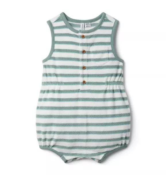 Baby Striped Terry Romper 