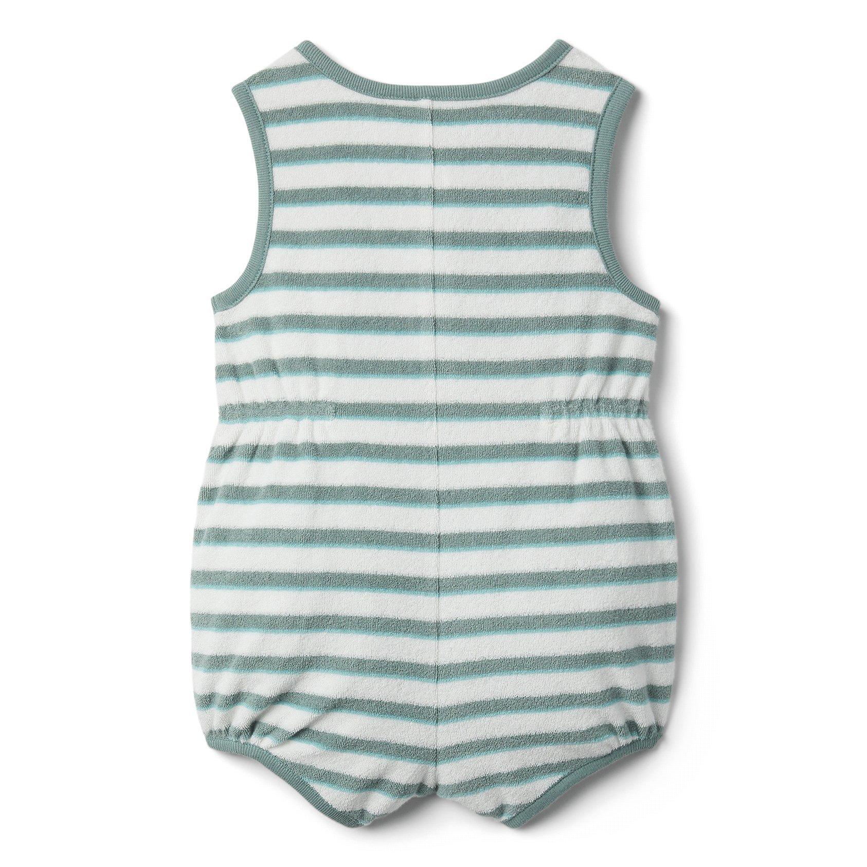 Baby Striped Terry Romper  image number 3