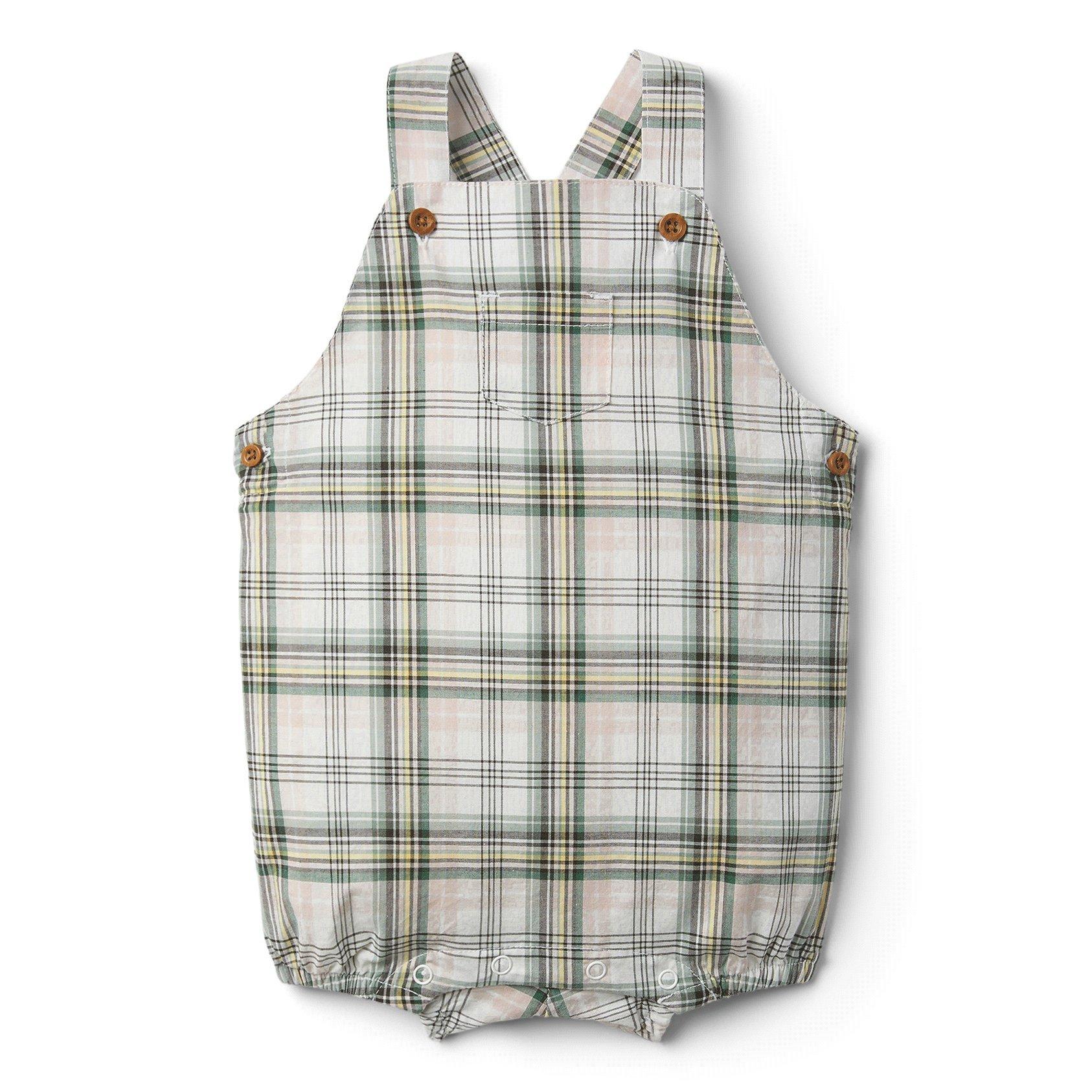 Baby Madras Plaid Shortall image number 0