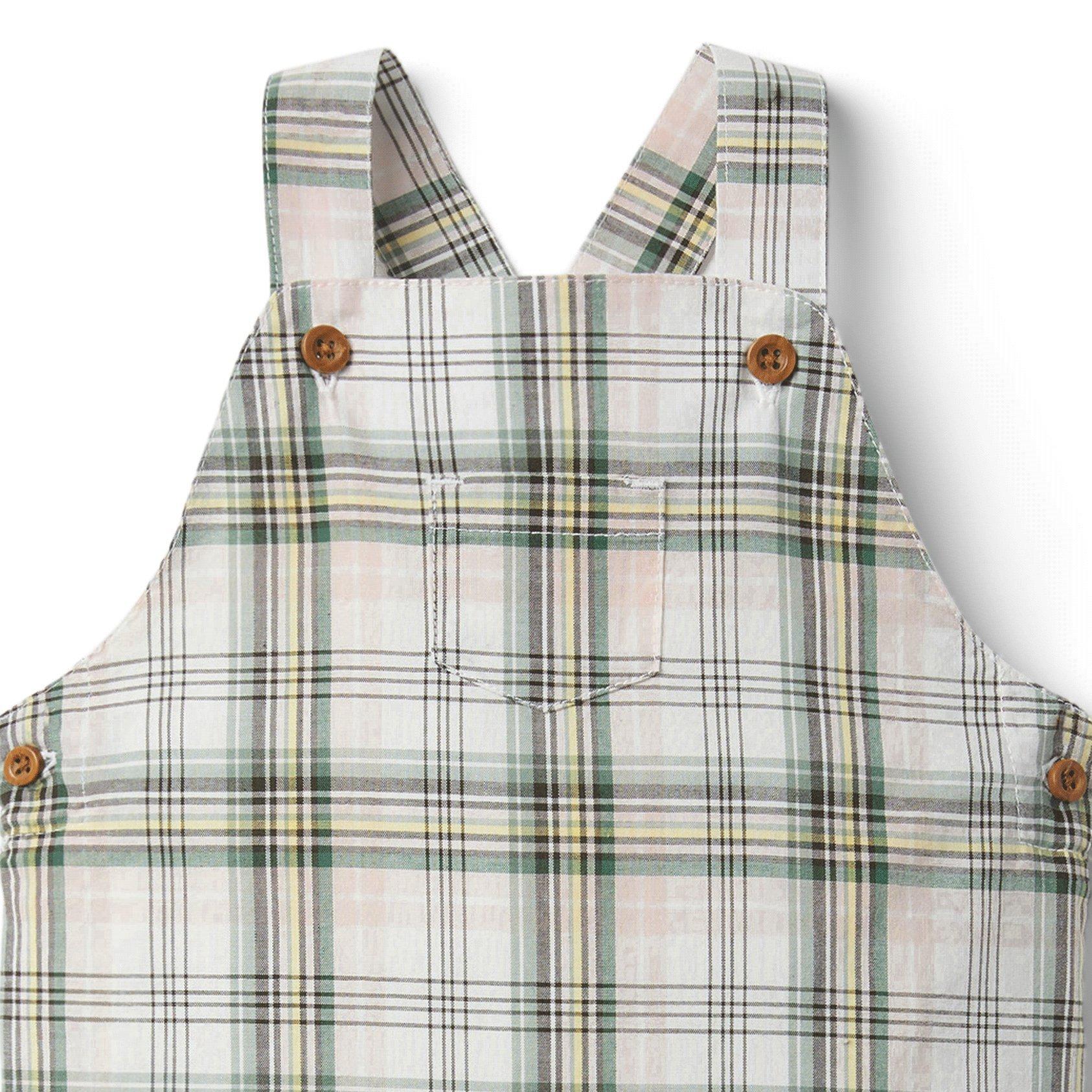 Baby Madras Plaid Shortall image number 1
