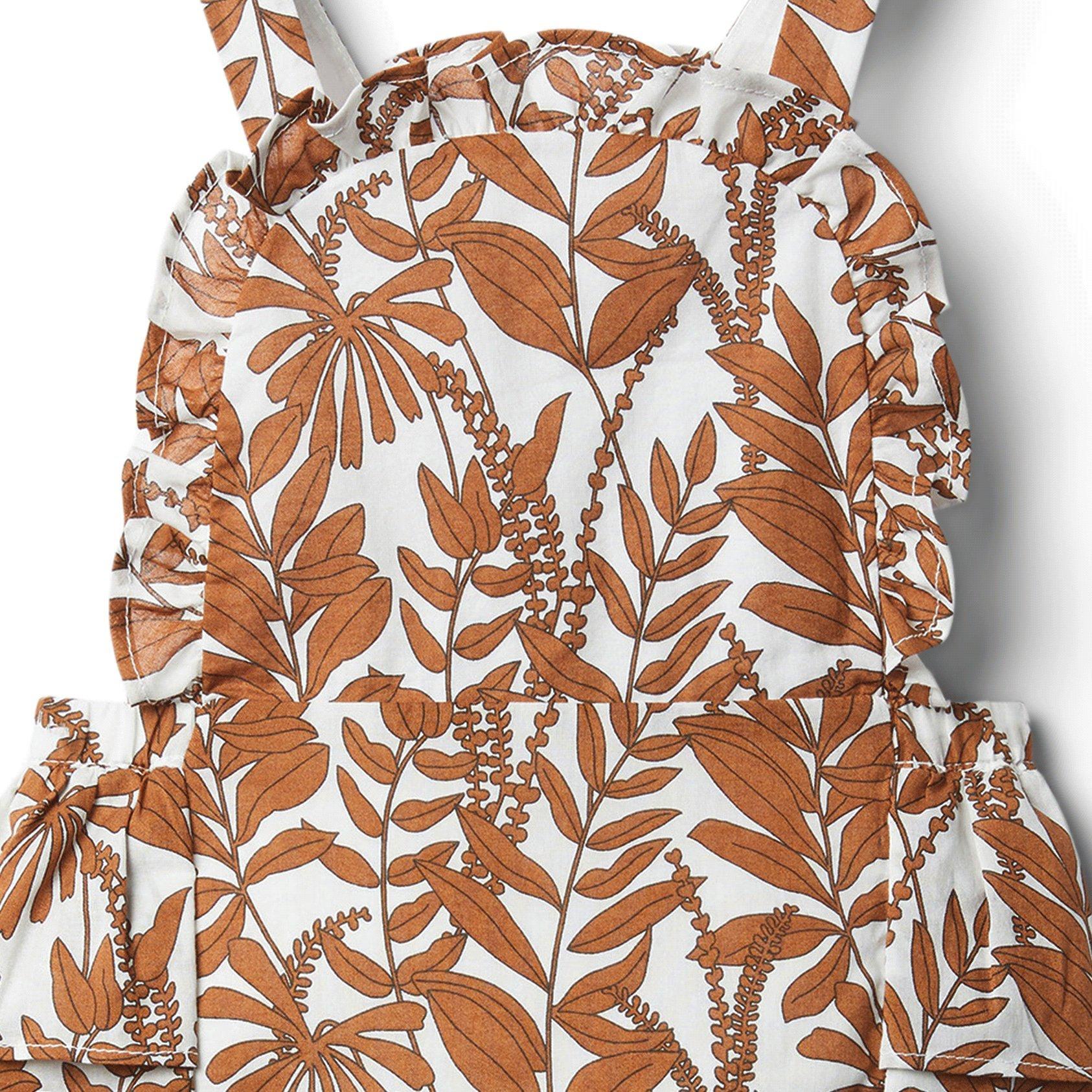 Baby Vine Print Ruffle Shortall image number 2