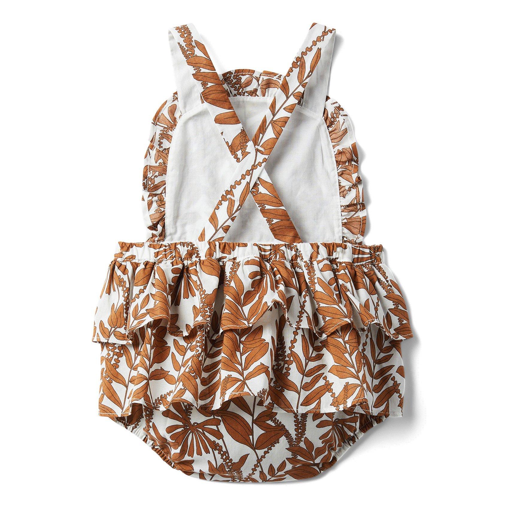 Baby Vine Print Ruffle Shortall image number 1
