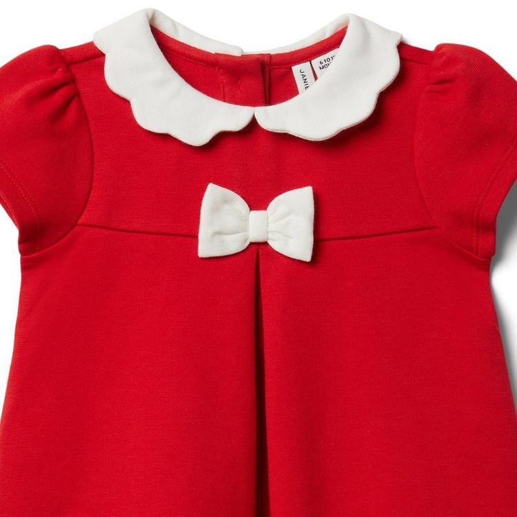 Newborn True Red Baby Scallop Collar Ponte Dress by Janie and Jack